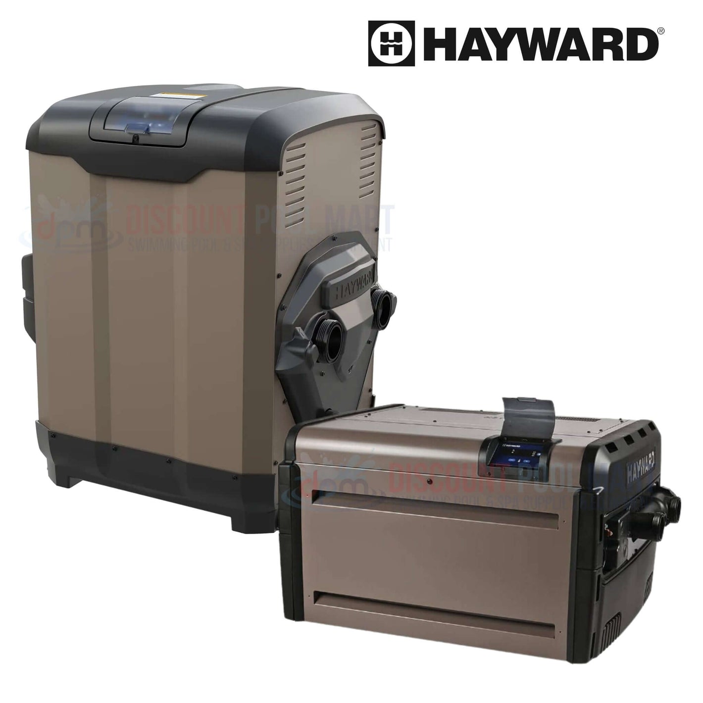 Hayward heaters showcased at Discount Pool Mart (DPM) for efficient pool heating solutions.