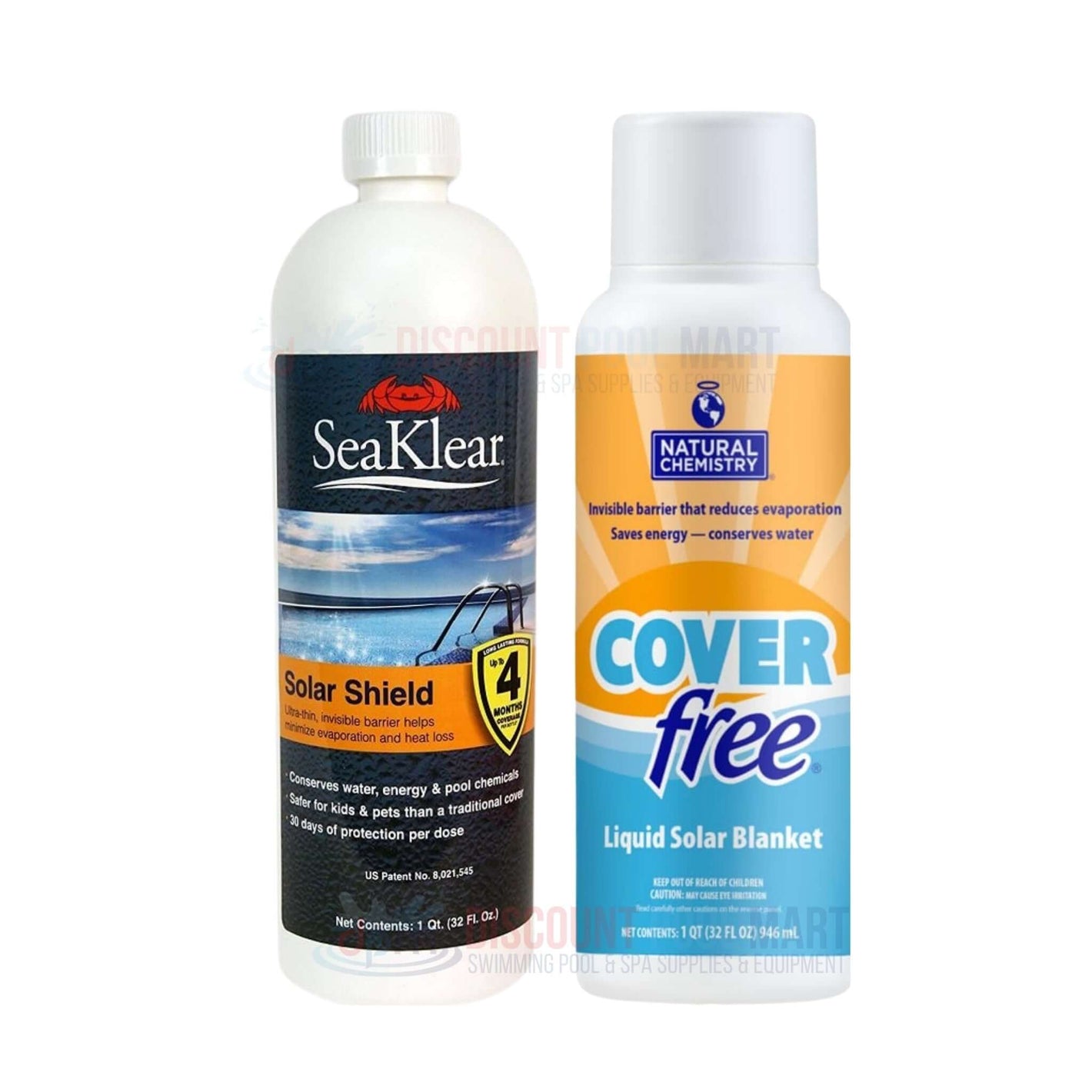 Liquid solar covers by SeaKlear and Natural Chemistry at Discount Pool Mart (DPM) help conserve energy and reduce evaporation.