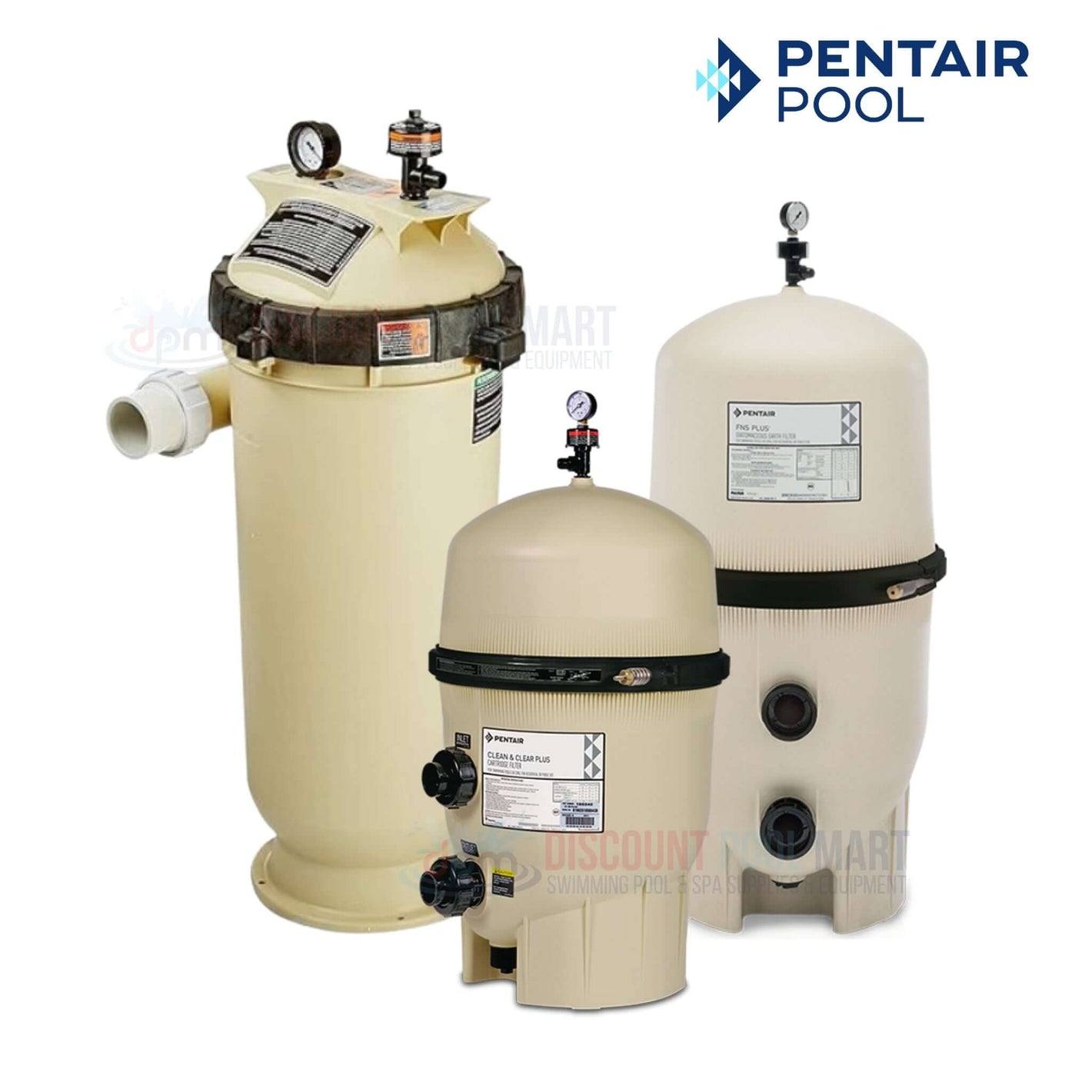 Pentair filters available at Discount Pool Mart DPM, showcasing advanced pool filtration systems for cleaner water.