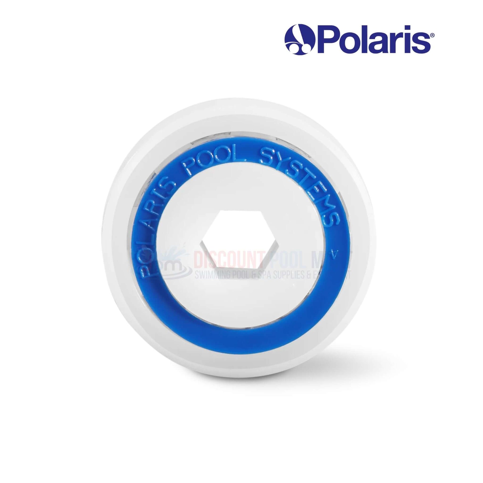 Polaris ball bearing 9-100-1108 from Discount Pool Mart for Polaris cleaners, showing a white and blue design.
