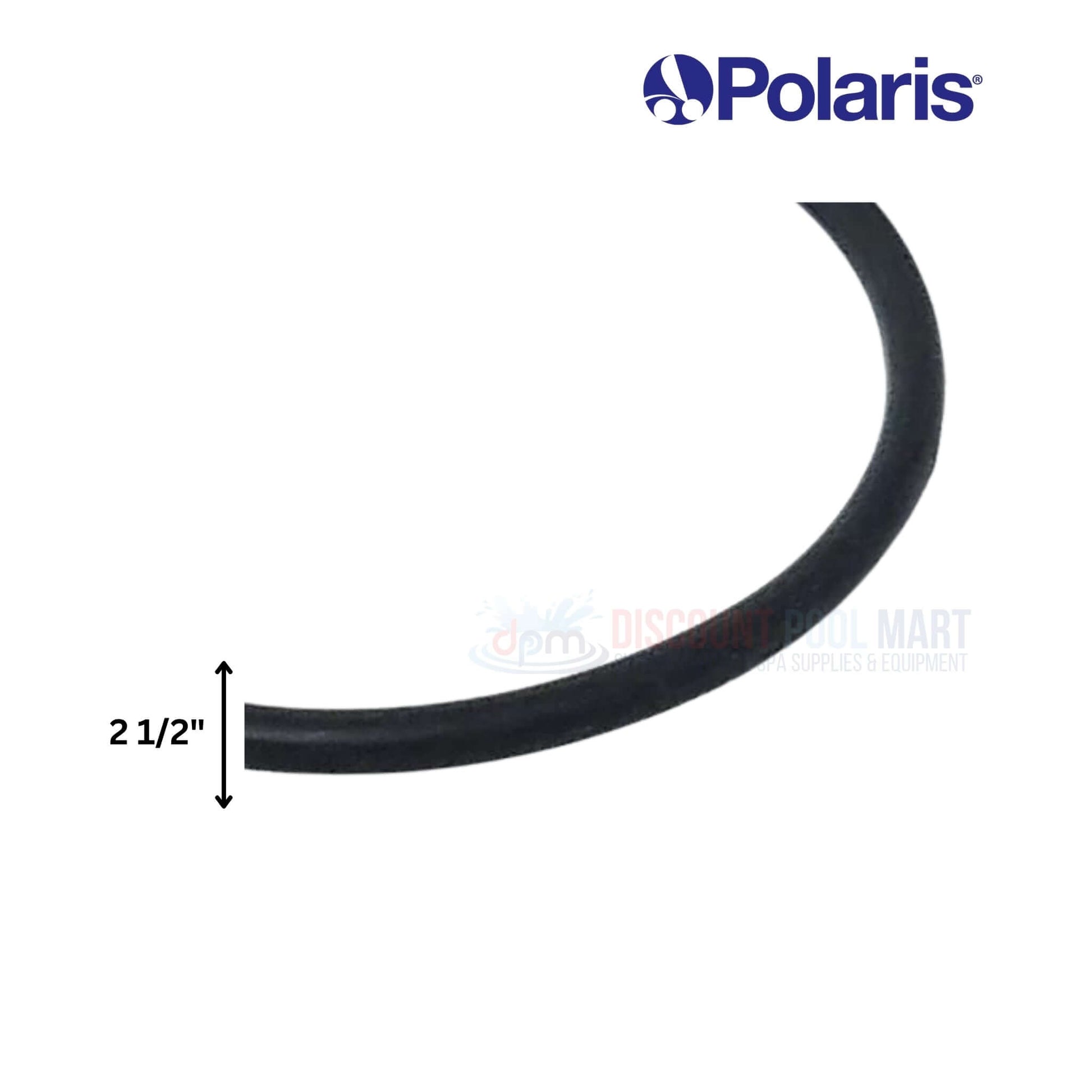 Polaris O-Ring Feed Pipe 9-100-5132 by Discount Pool Mart, showing 2 1/2" black durable material for pool cleaners.
