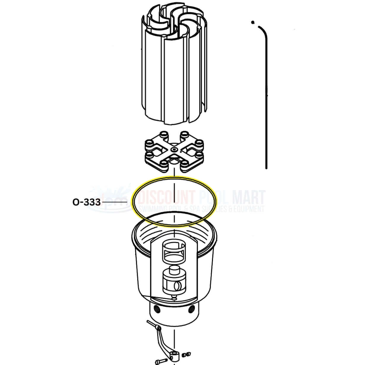 Diagram of Aladdin Pentair Replacement Filter Tank O-Ring O-333, available at Discount Pool Mart DPM for seamless installation.