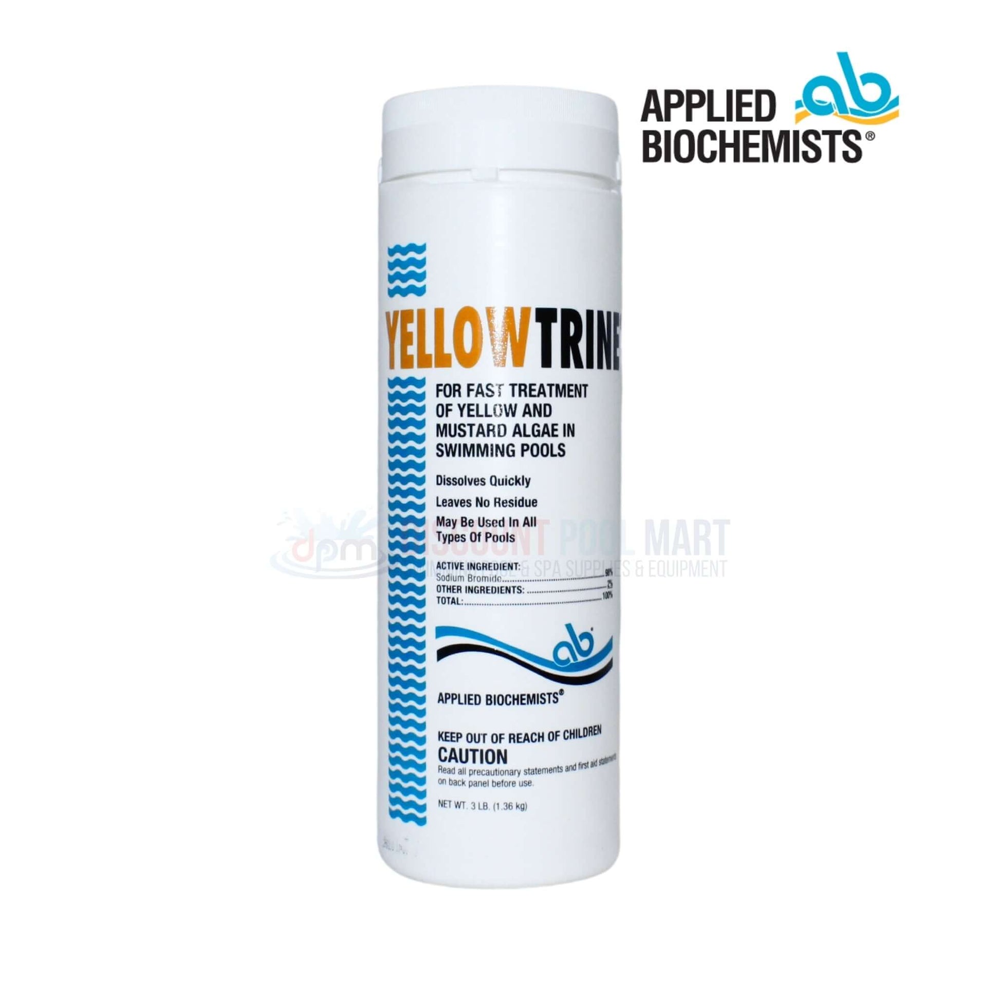 Applied Biochemists Yellowtrine Mustard Algae Remover, 3lbs, fast treatment for pools, available at Discount Pool Mart DPM.