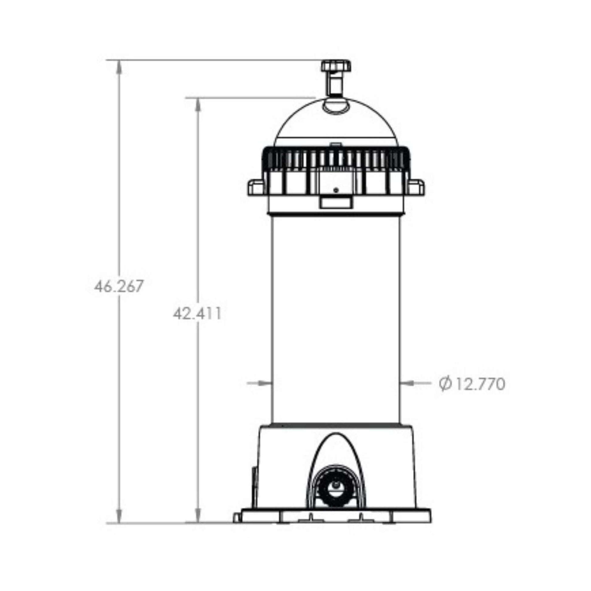 AquaStar Pool and Spa Pipeline Cartridge Filter PLF35000 dimensions drawing for Discount Pool Mart DPM.