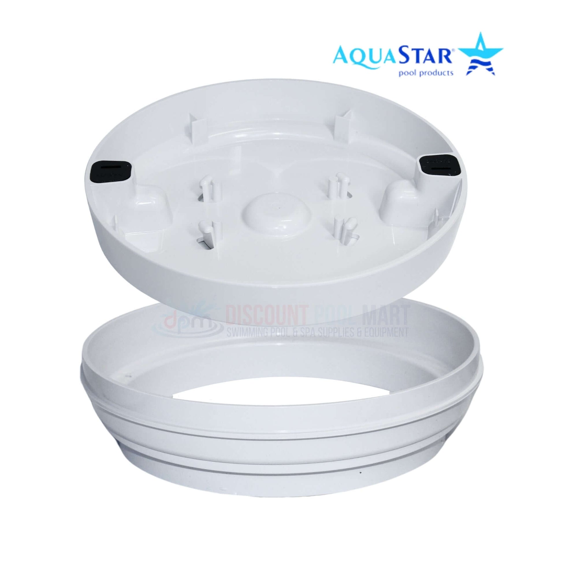 AquaStar 10" Fillable Skimmer Lid and Frame in White. Great for pool decks. SKU FL10101 from Discount Pool Mart.
