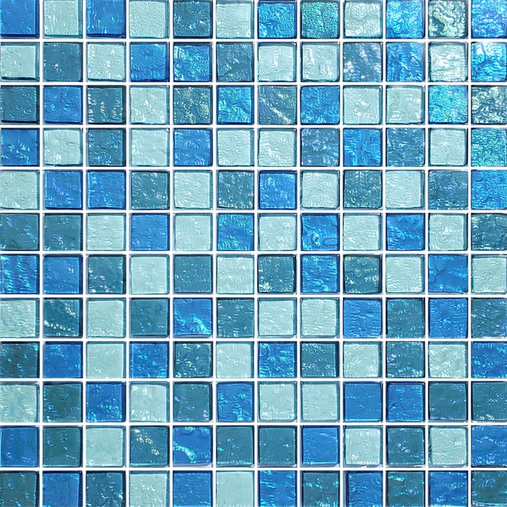 Artistry in Mosaics 1x1 Glass Tiles Galaxy Series Blue Blend GG82323B18 from Discount Pool Mart DPM.