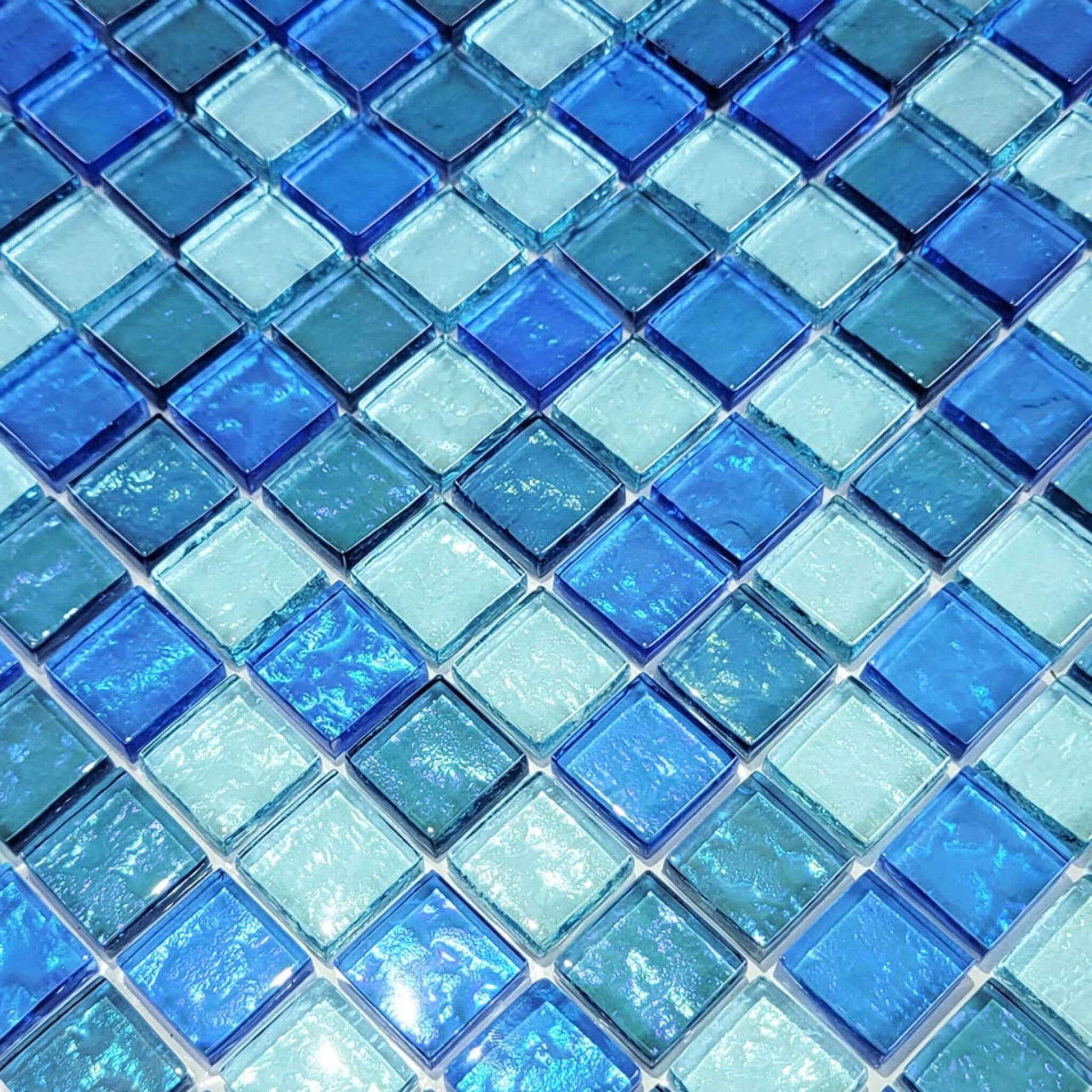 Artistry in Mosaics 1" x 1" Glass Tiles Galaxy Series Blue Blend GG82323B18 from Discount Pool Mart DPM.