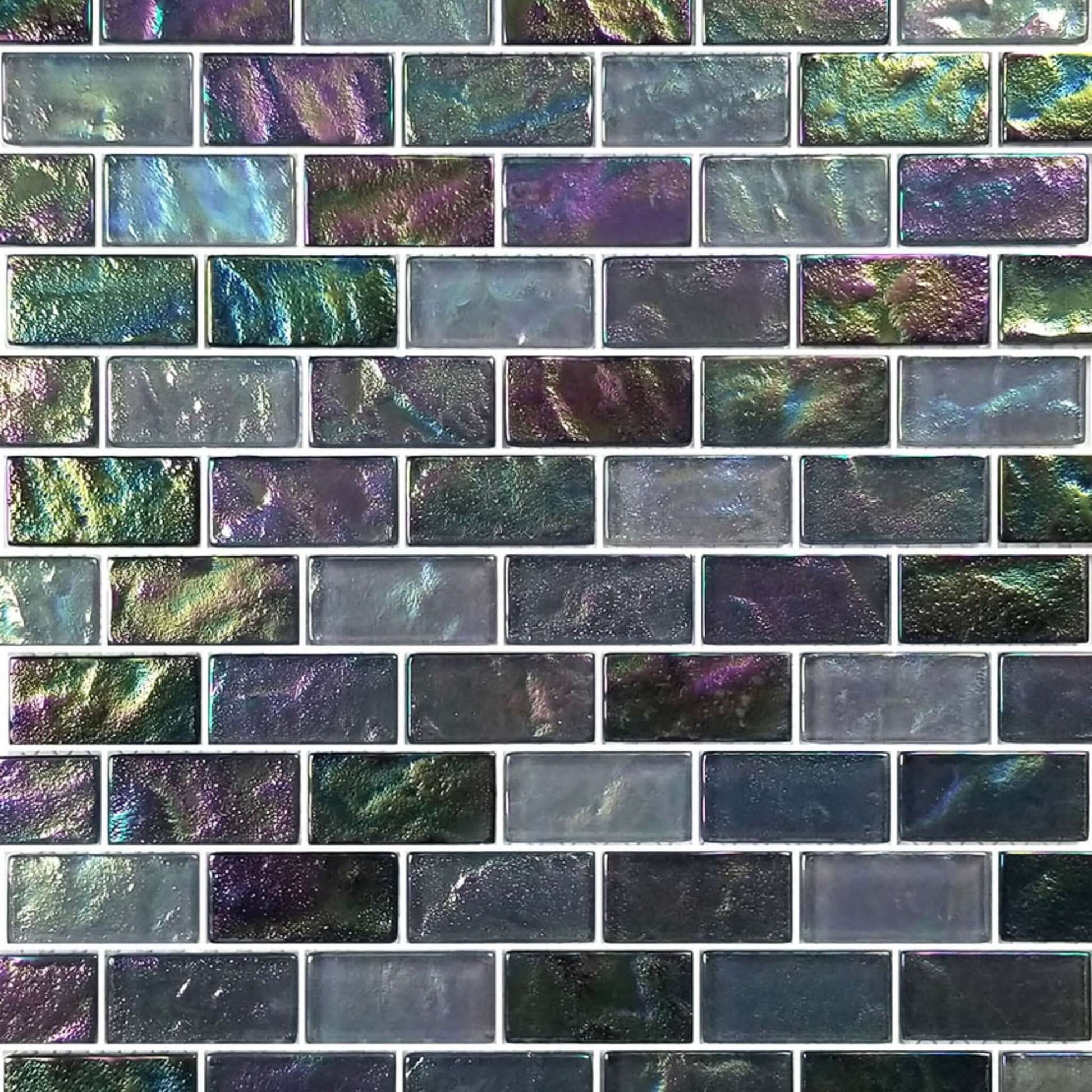 Artistry in Mosaics Glass Tiles Ocean Series, Black Blend 1" x 2" tiles for modern aesthetics, SKU: GC62348K4, Discount Pool Mart DPM.