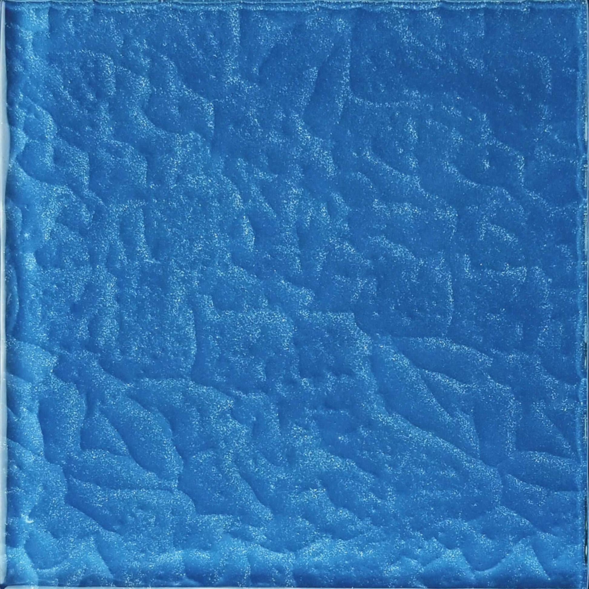 Artistry in Mosaics 6x6 Blue Glass Tile with Rippled Texture, Moonscape Series - MS866B1 - Discount Pool Mart DPM