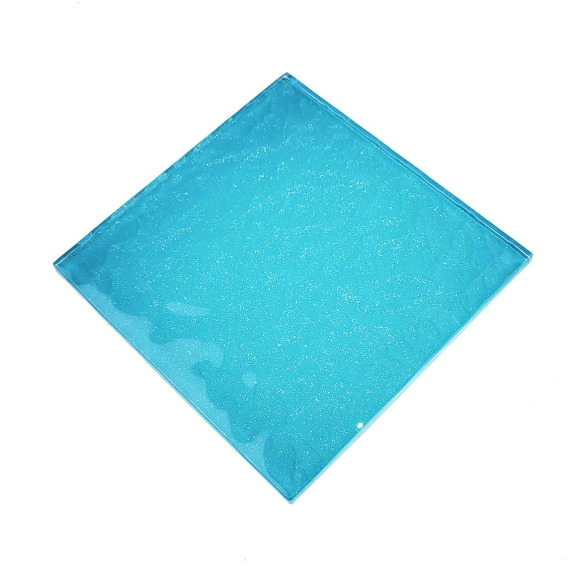 Artistry in Mosaics 6" x 6" turquoise glass tile Moonscape Series MS866T3 from Discount Pool Mart DPM.
