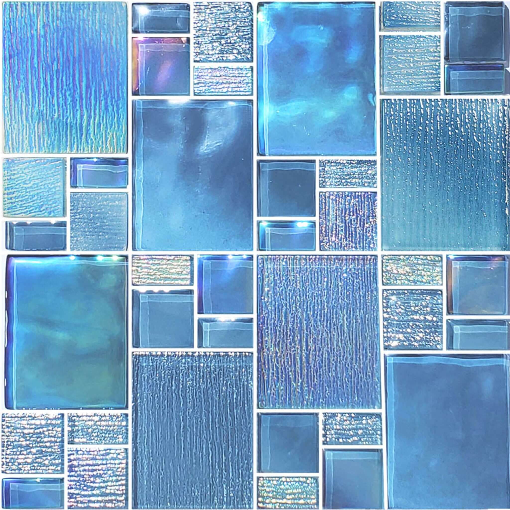 Artistry in Mosaics Mixed Glass Tiles Avalon Series | Blue | 1 sq ft.