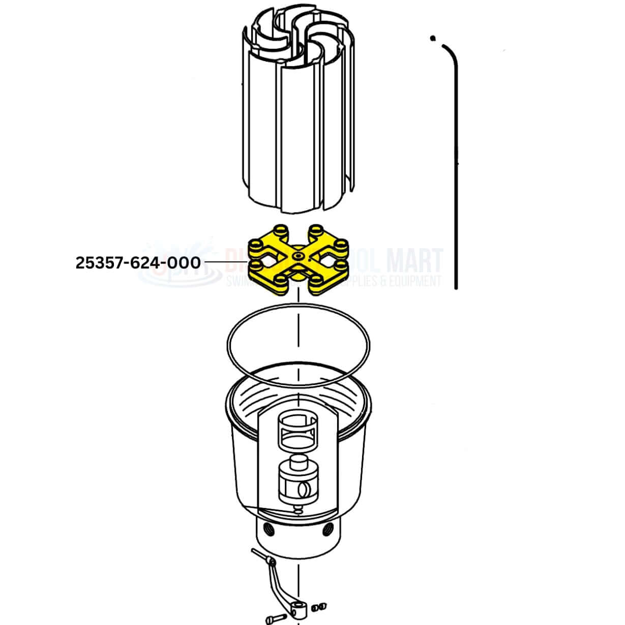 CMP Manifold 25357-624-000 for Pentair Purex Filters, 8-hole by Discount Pool Mart DPM, efficient water distribution.