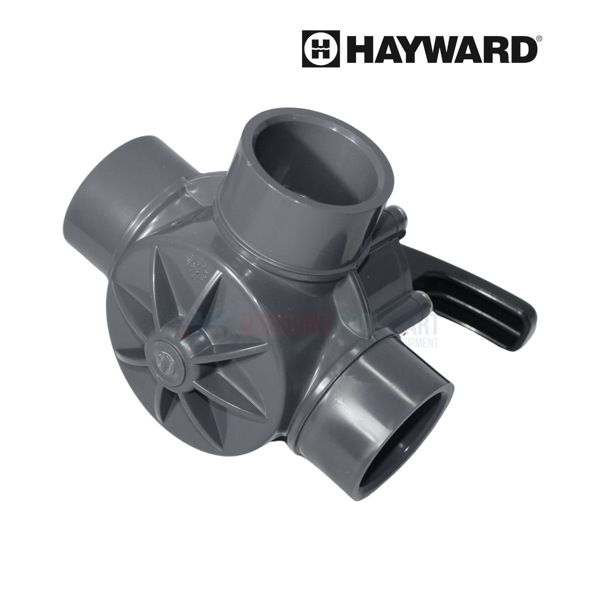 Hayward 3-Port PVC Diverter Valve PSV3SDGR for pool systems by Discount Pool Mart DPM, compatible with 1.5"-2" plumbing.
