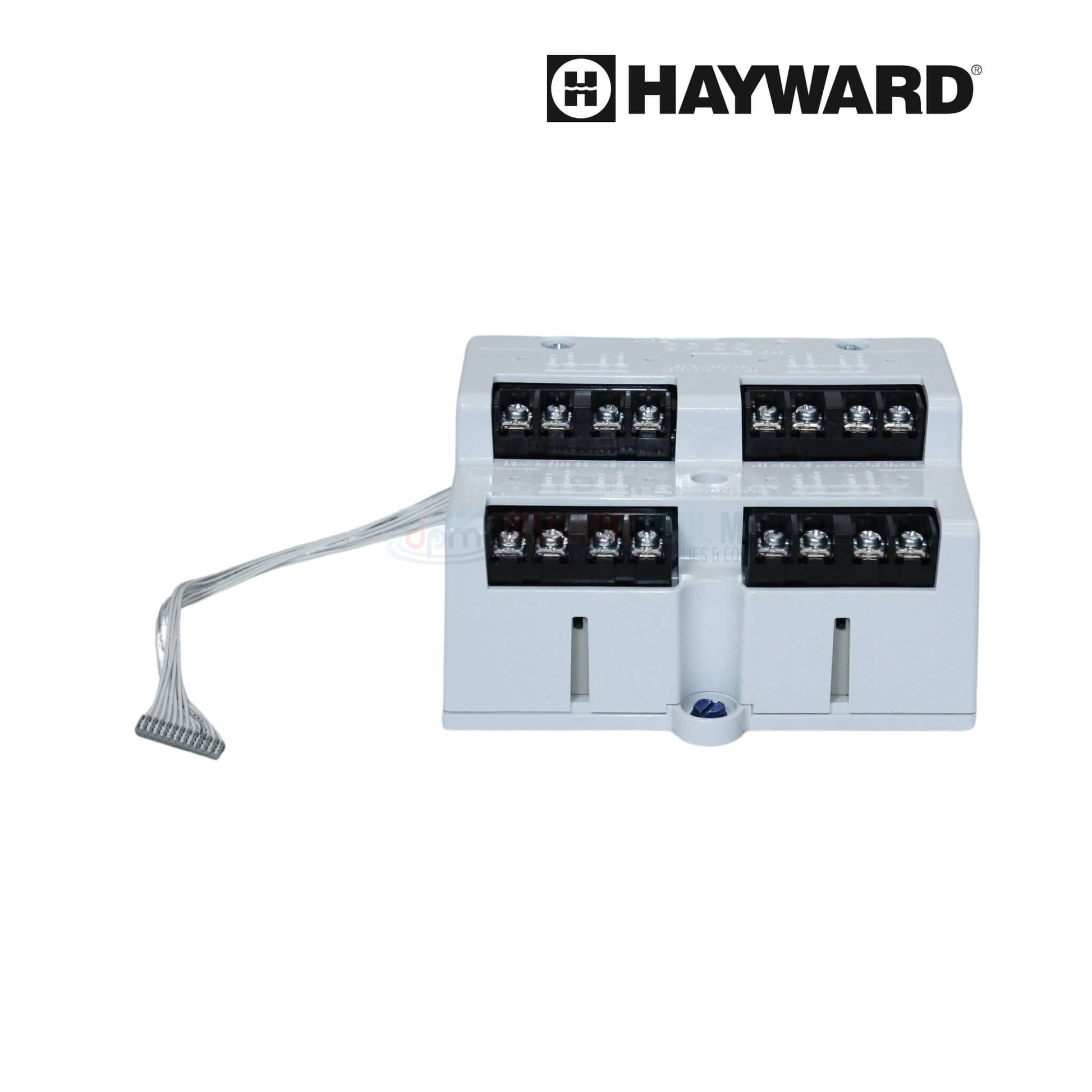Hayward HLRELAYBANK 4-relay module for OmniLogic, enhances pool automation, available at Discount Pool Mart DPM.
