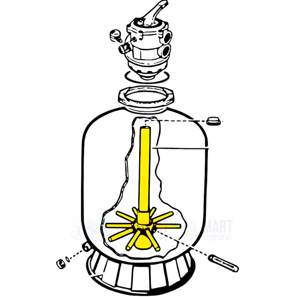 Hayward SX310DA2 Lateral Assembly with Center Pipe for Pro Series S310T Filters at Discount Pool Mart DPM
