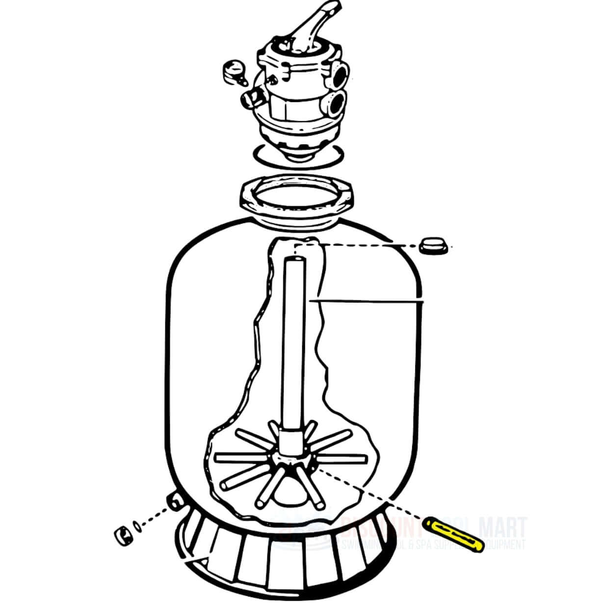 Hayward SX200QN New Style Pivot Lateral assembly for Pro Series Sand Filters at Discount Pool Mart DPM.