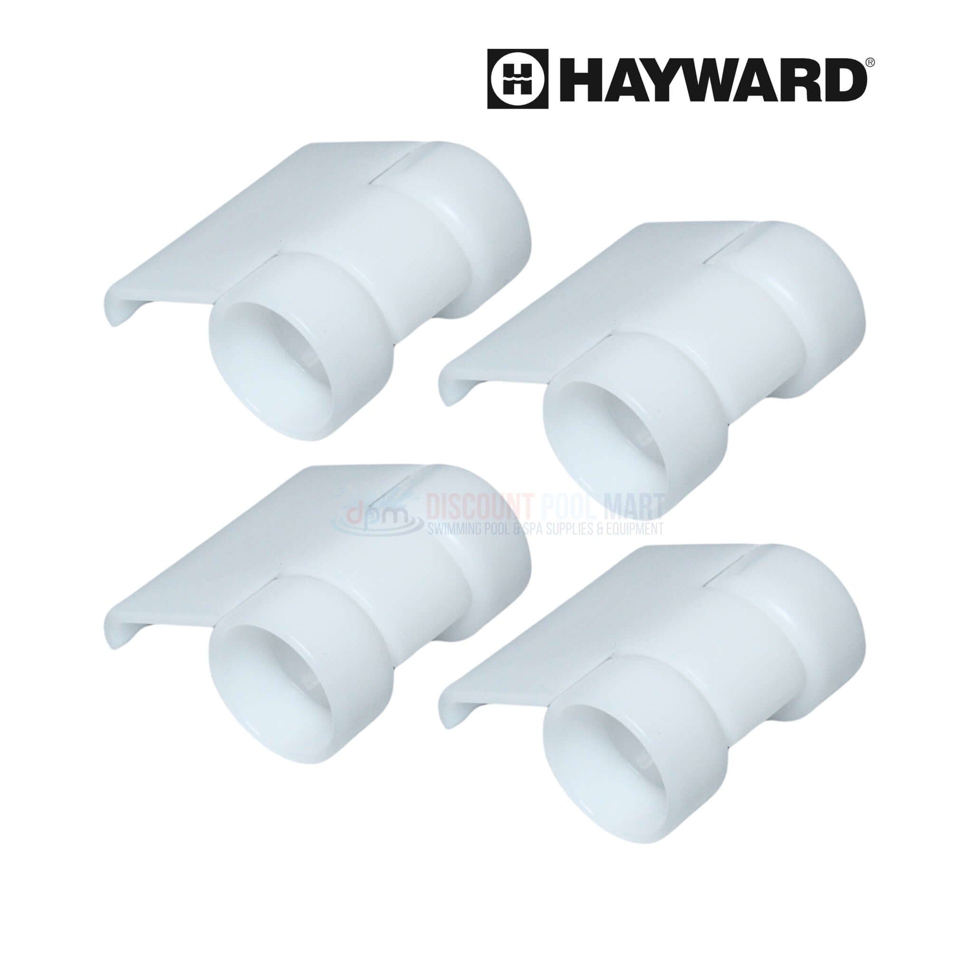 Hayward pool parts, 4-pack of white connectors for pool cleaning systems. Discount Pool Mart DPM.