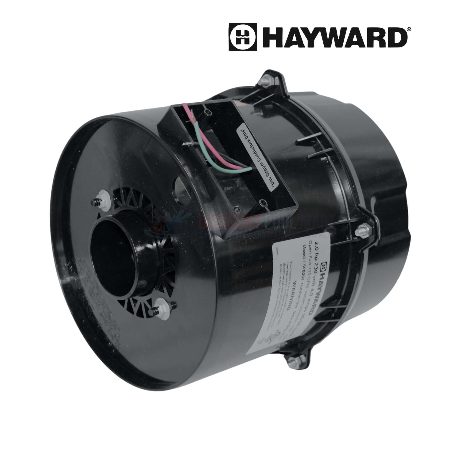 Hayward Spa Air Blower SPB202 motor for 230V, 2 HP use, available at Discount Pool Mart DPM, quiet operation.