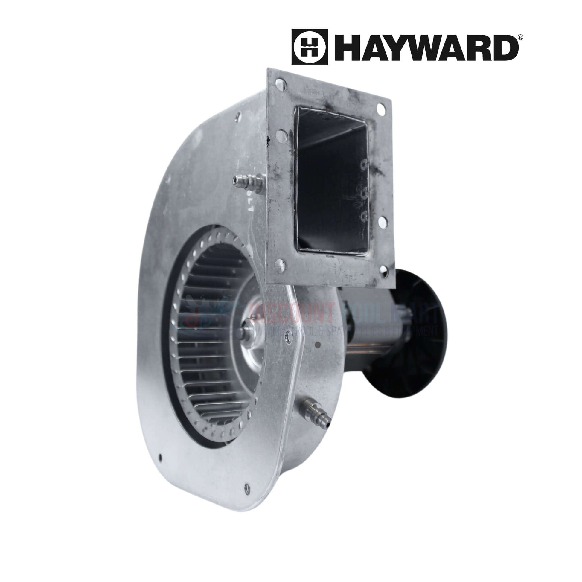 Hayward combustion blower for Universal H-Series Low NOx heaters at Discount Pool Mart DPM, ensuring efficient pool heating.