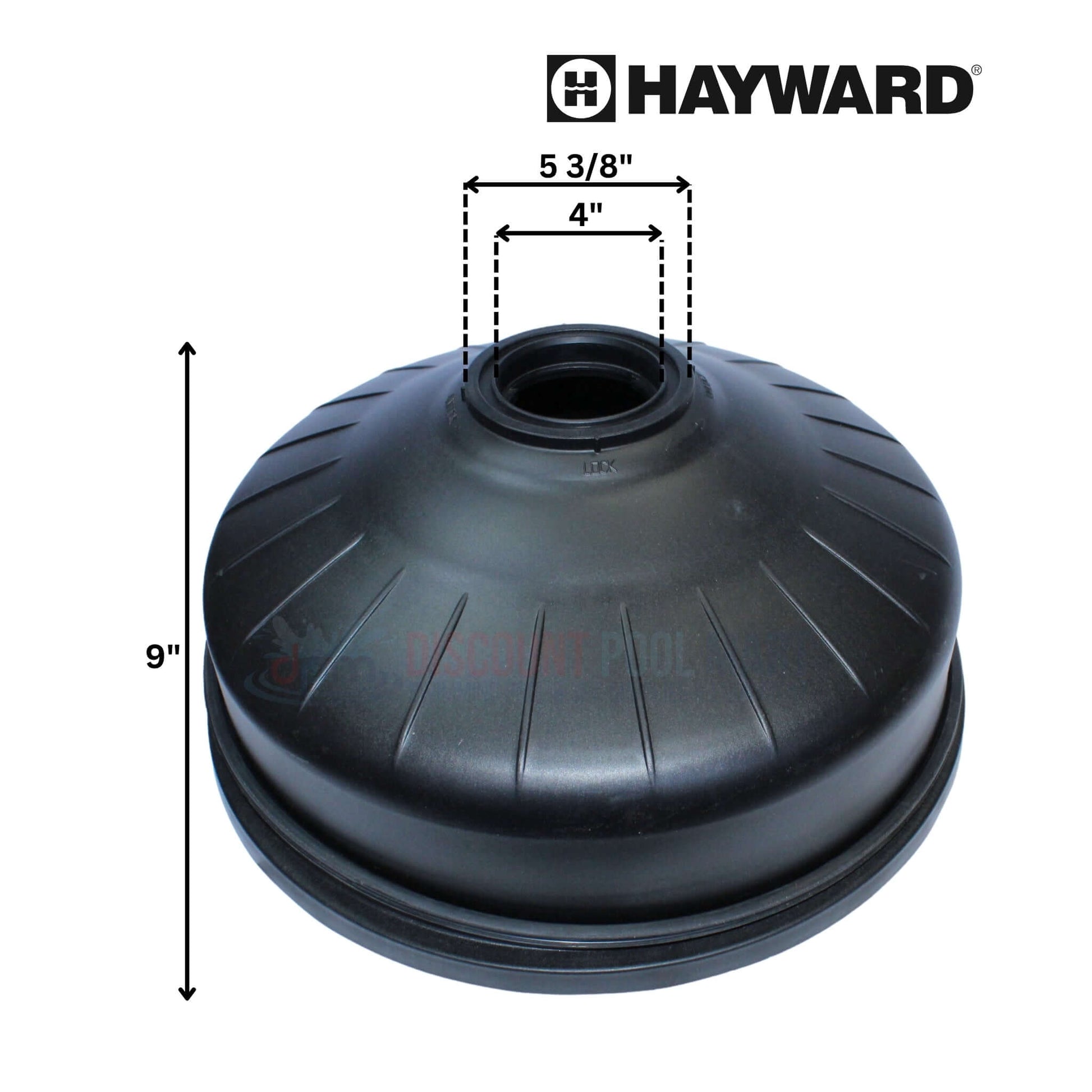 Hayward Filter Head with Clamp System, 9" height and 5 3/8" diameter, perfect for DPM filtration setups.