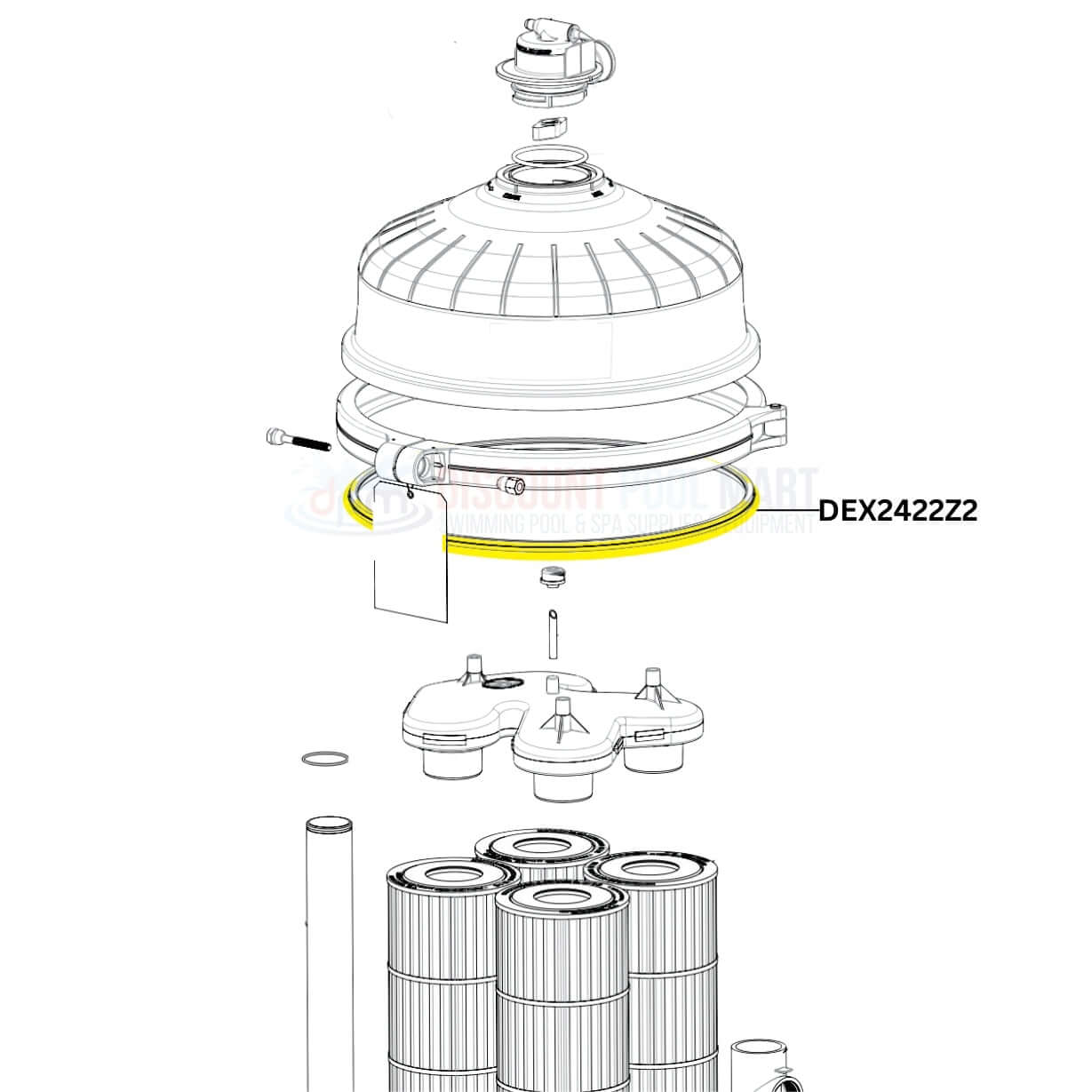 Hayward DEX2422Z2 Metal Reinforced Filter Tank Seal for Pro-Grid, SwimClear at Discount Pool Mart DPM.