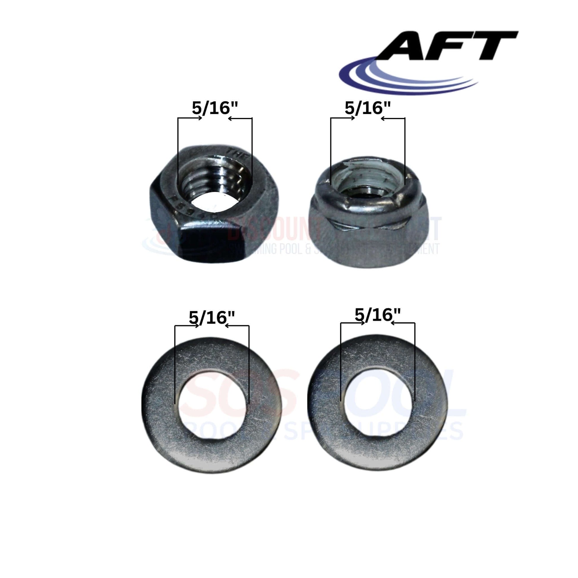 AFT 5/16" nuts and washers set for pool maintenance, available at Discount Pool Mart DPM.