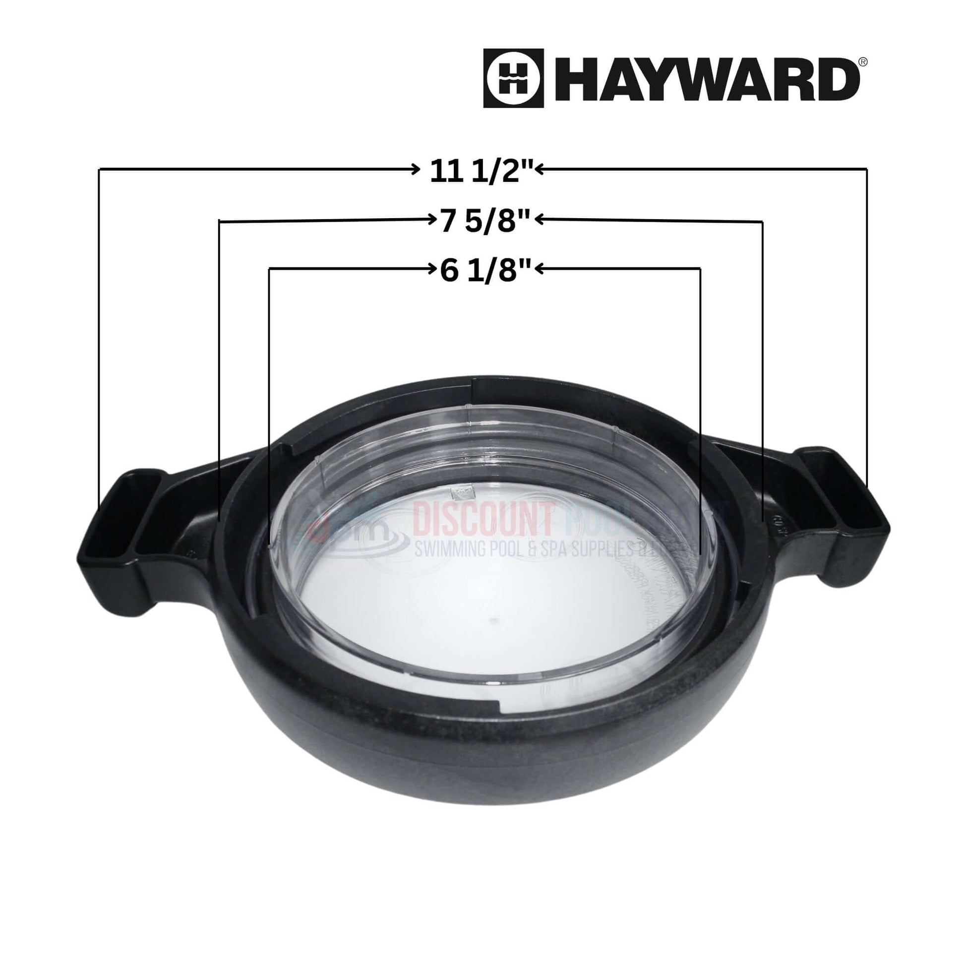 Hayward Strainer Cover Kit SPX3200DLS dimensions with a transparent cover for EcoStar and TriStar pumps at Discount Pool Mart DPM.