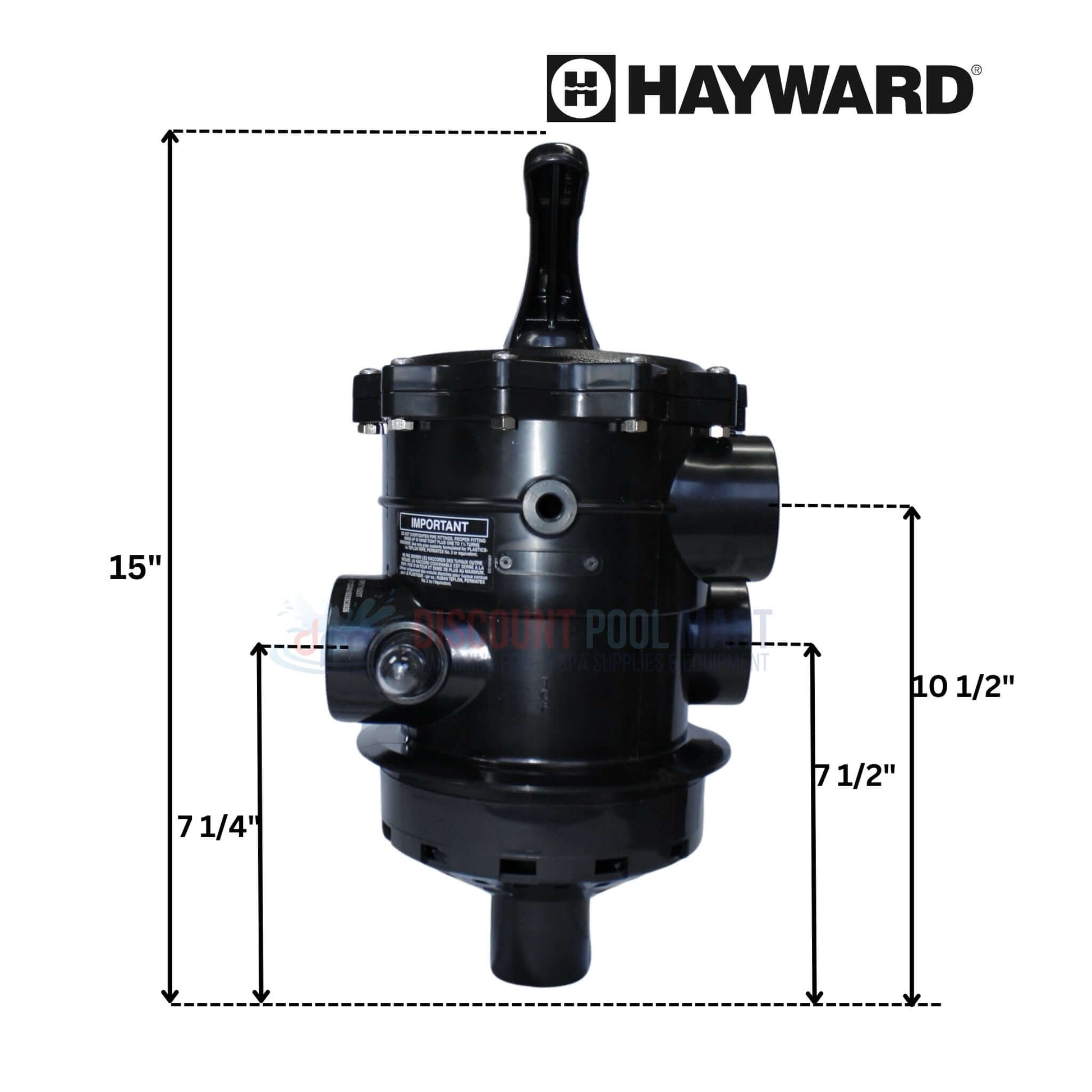 Hayward Top Mount Vari-Flo Multiport Valve with Clamp, 2 inch, SP071620T from Discount Pool Mart DPM, pool maintenance tool.