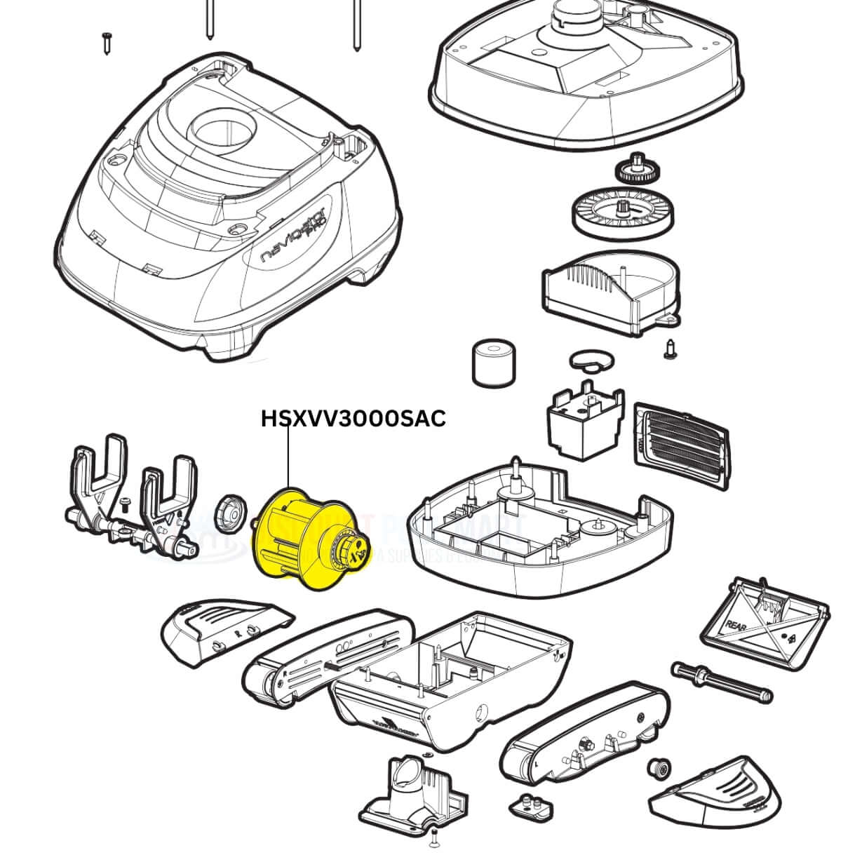 Hayward Navigator and PoolVac HSXVV3000SAC turbine kit parts for optimal pool cleaning, available at Discount Pool Mart DPM.