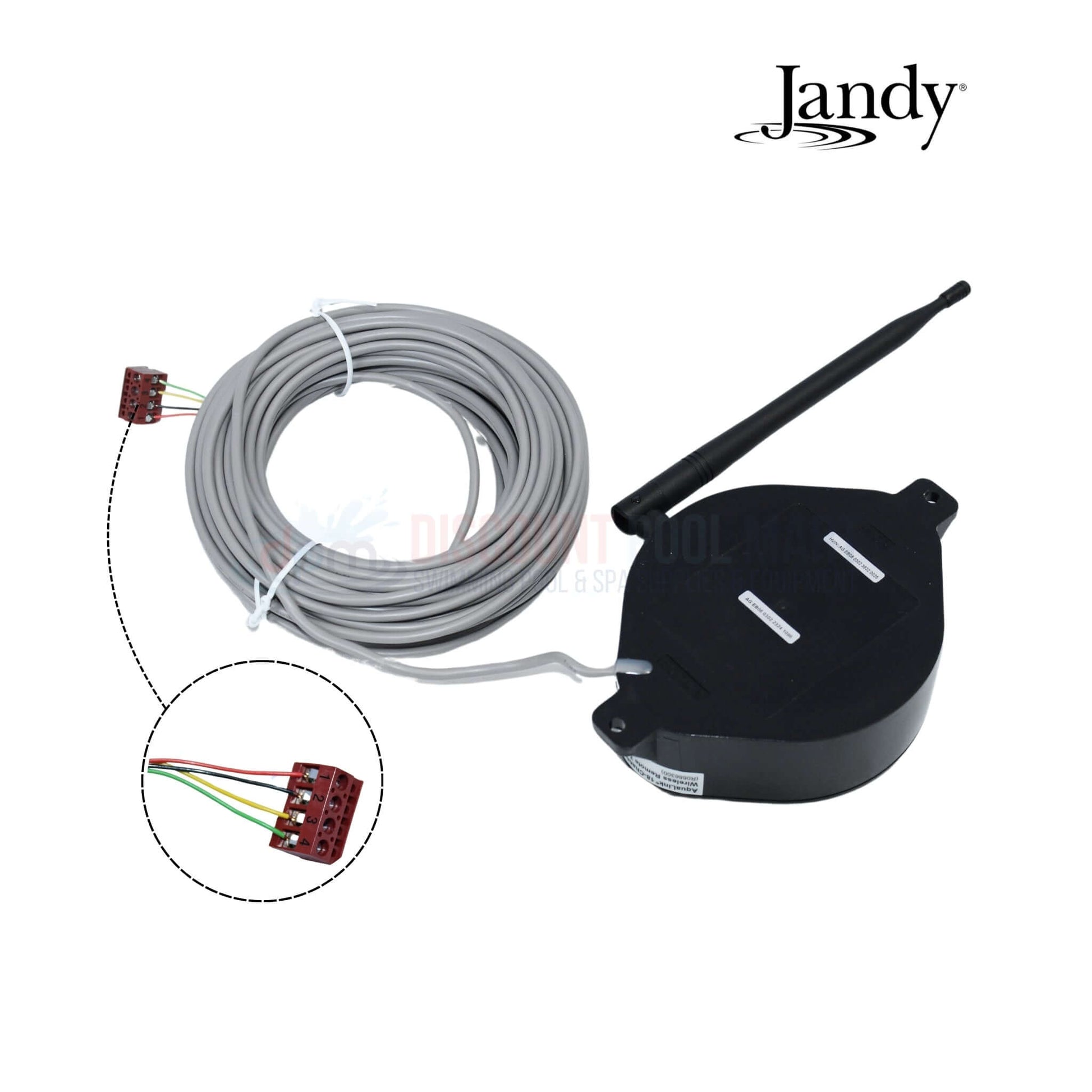 Jandy PCB AquaLink PDA-P4 with wireless remote and cable, available at Discount Pool Mart DPM for pool automation.