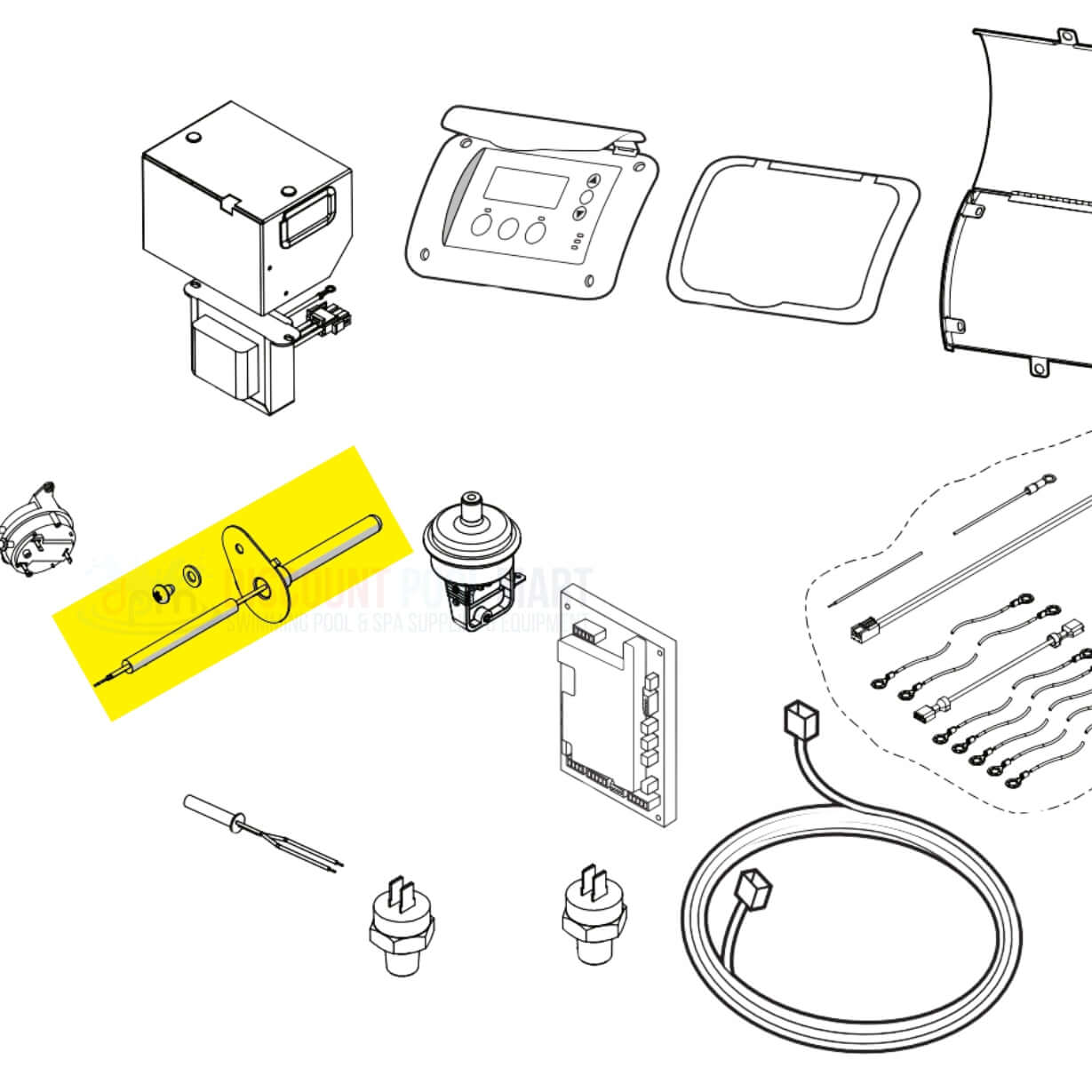 Jandy Flue Sensor R0719400 for JXI Heater, OEM component for efficient pool heating - Discount Pool Mart DPM