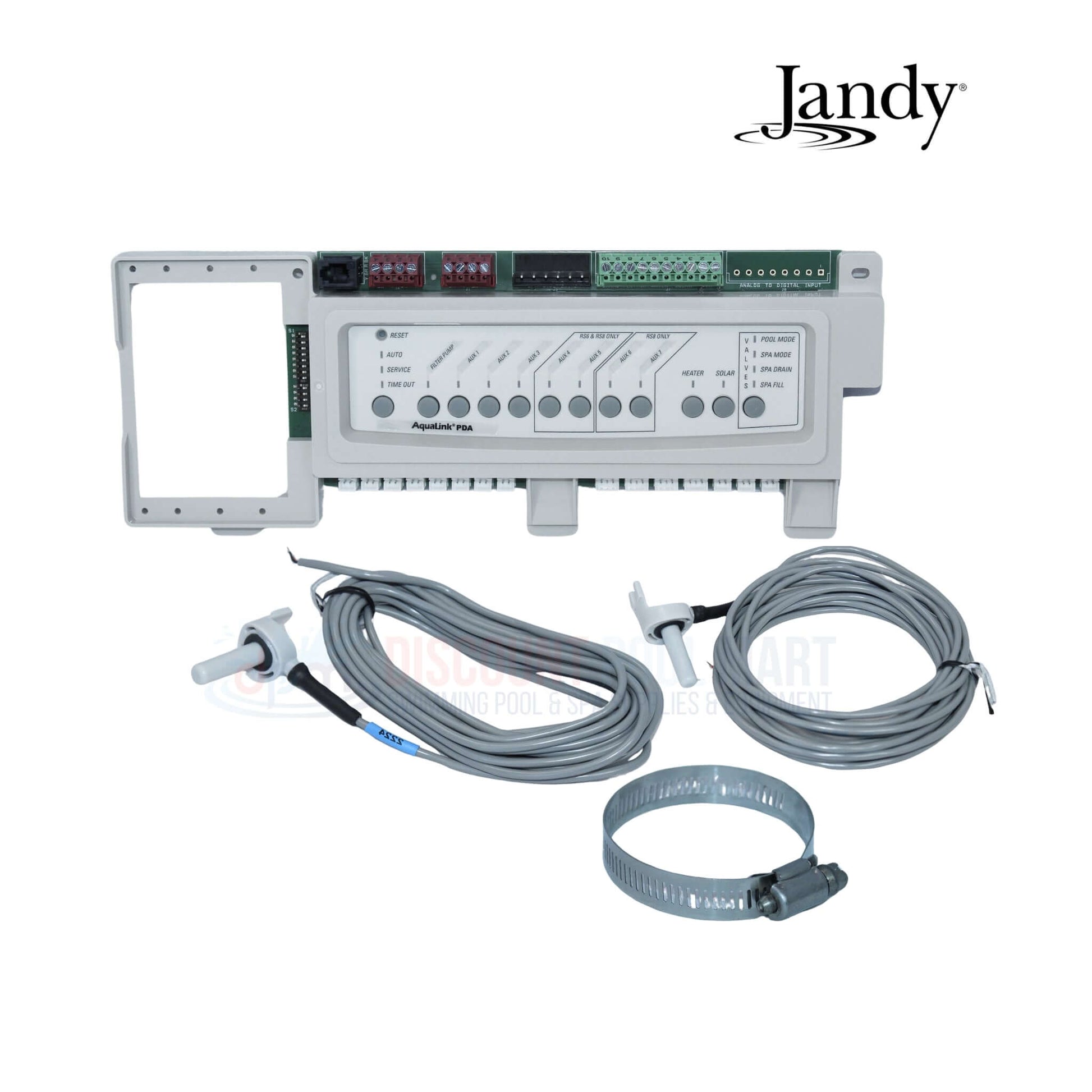 Jandy AquaLink PDA-P4 control system with cables, from Discount Pool Mart DPM, for pool automation convenience.