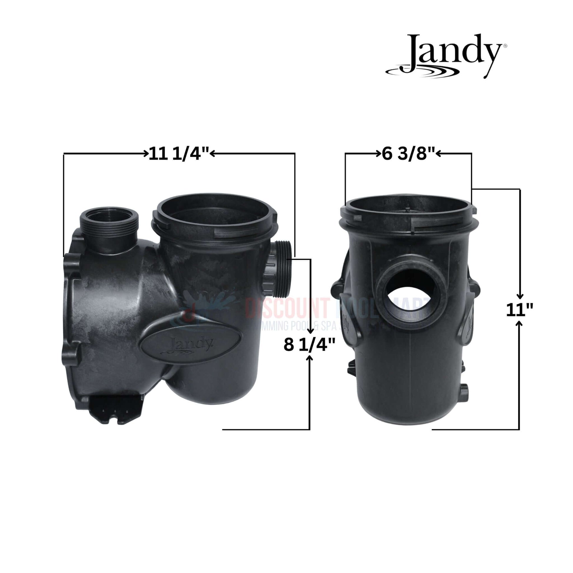 Jandy Pump Body for FloPro Pumps R0479800 dimensions, OEM part from Discount Pool Mart DPM for efficient operation.
