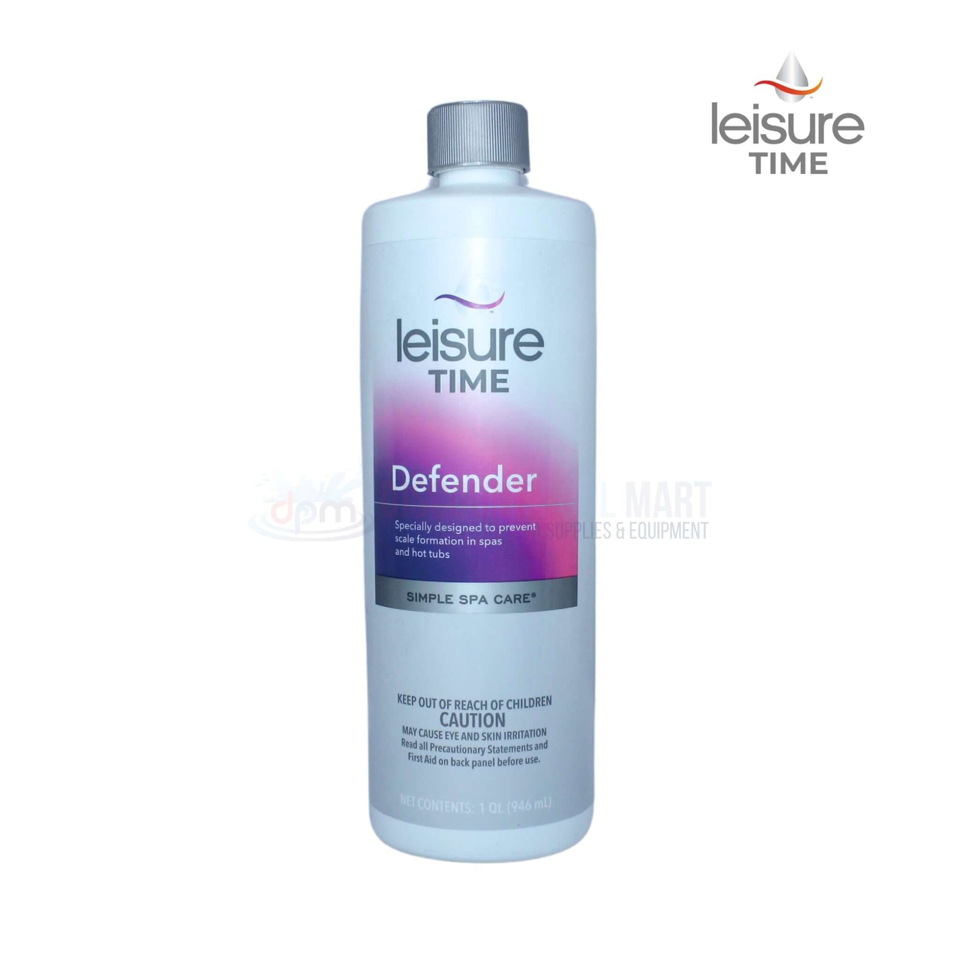 Leisure Time Defender Spa Care 32 oz bottle for scale prevention and water clarity by Discount Pool Mart DPM.