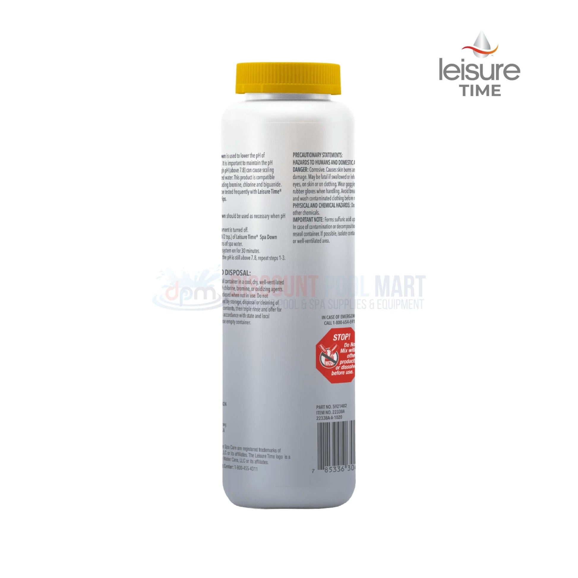 Leisure Time Spa Down 2.5 lbs for pH and alkalinity control in spas, available at Discount Pool Mart DPM.