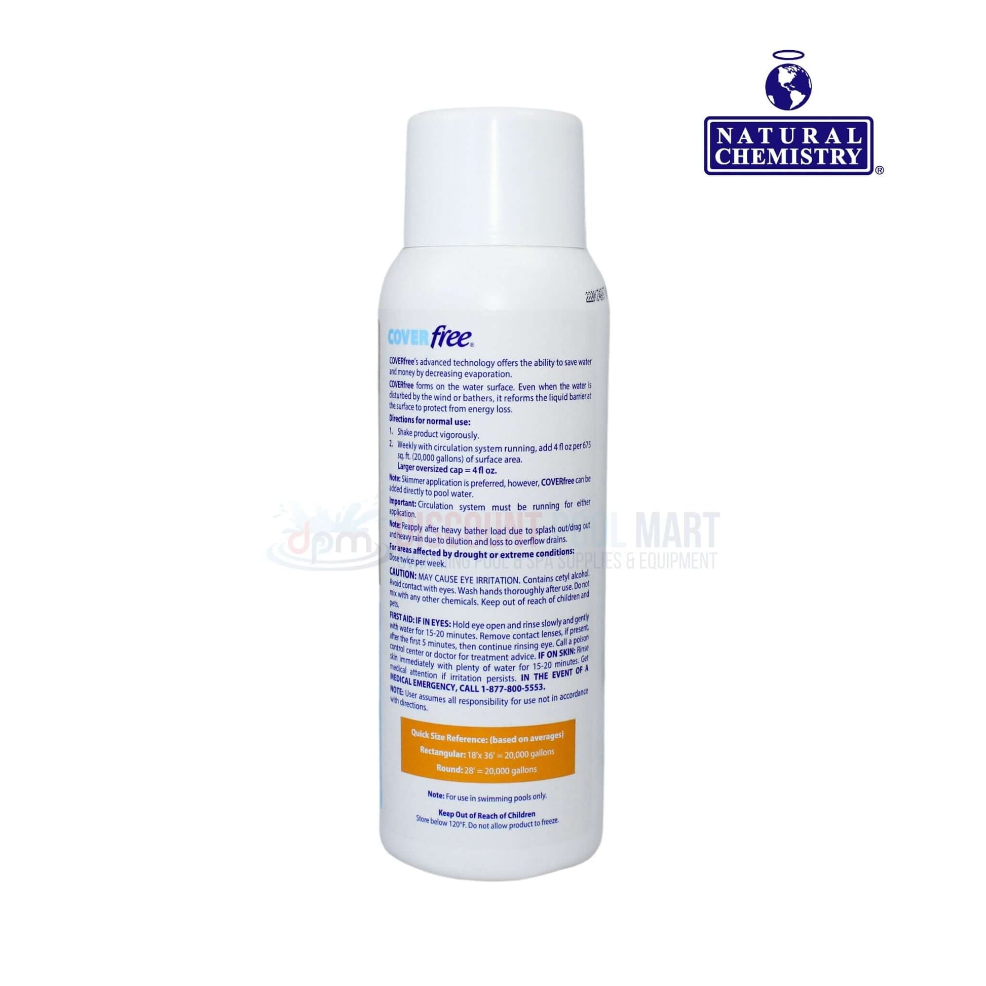 Natural Chemistry COVERfree Liquid Solar Blanket 32 oz by Discount Pool Mart DPM reduces heat loss and evaporation effectively.
