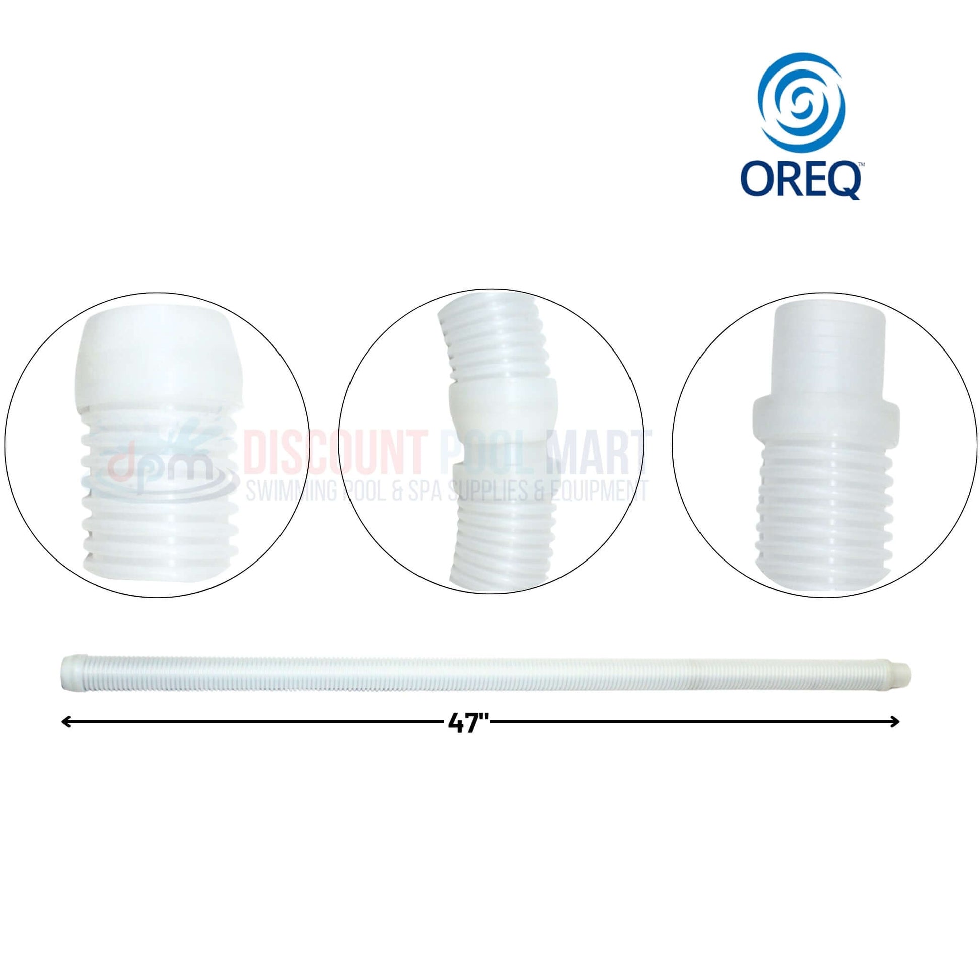 OREQ 4' sectional connector hose for automatic pool cleaner vacuum, available at Discount Pool Mart DPM.