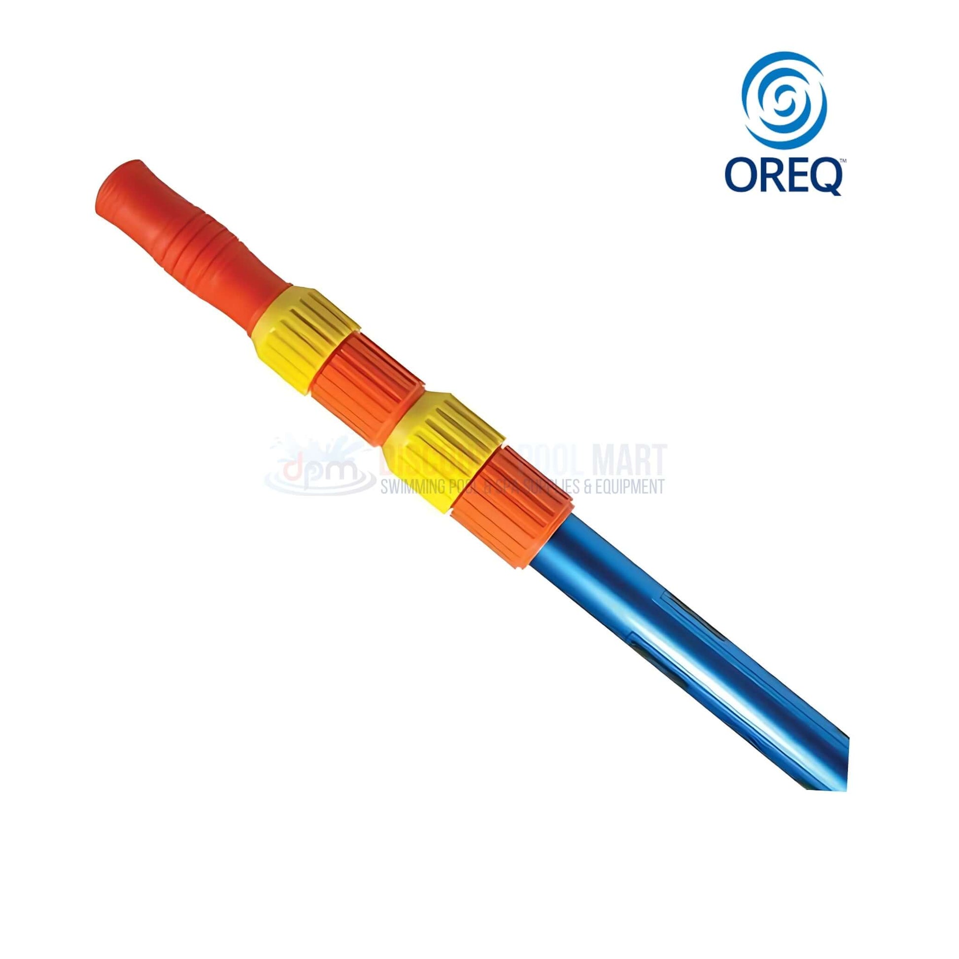 Oreq Dual Cam Stinger Telescopic Pole handle with color-coded grips, lightweight aluminum construction from Discount Pool Mart DPM.