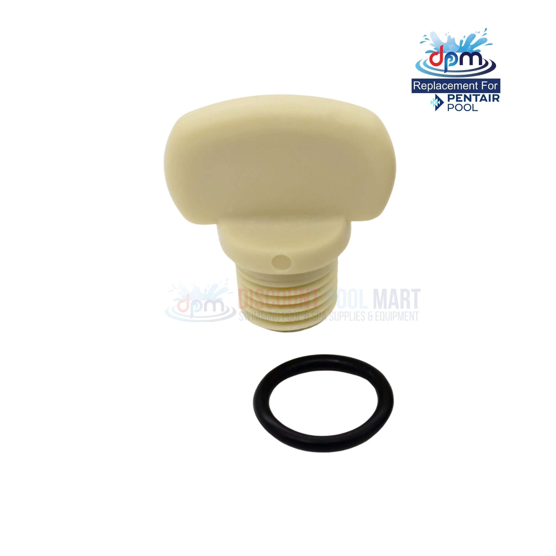 PC&G drain plug with O-ring for Pentair Whisperflo and Intelliflo pumps from Discount Pool Mart DPM, Almond color.