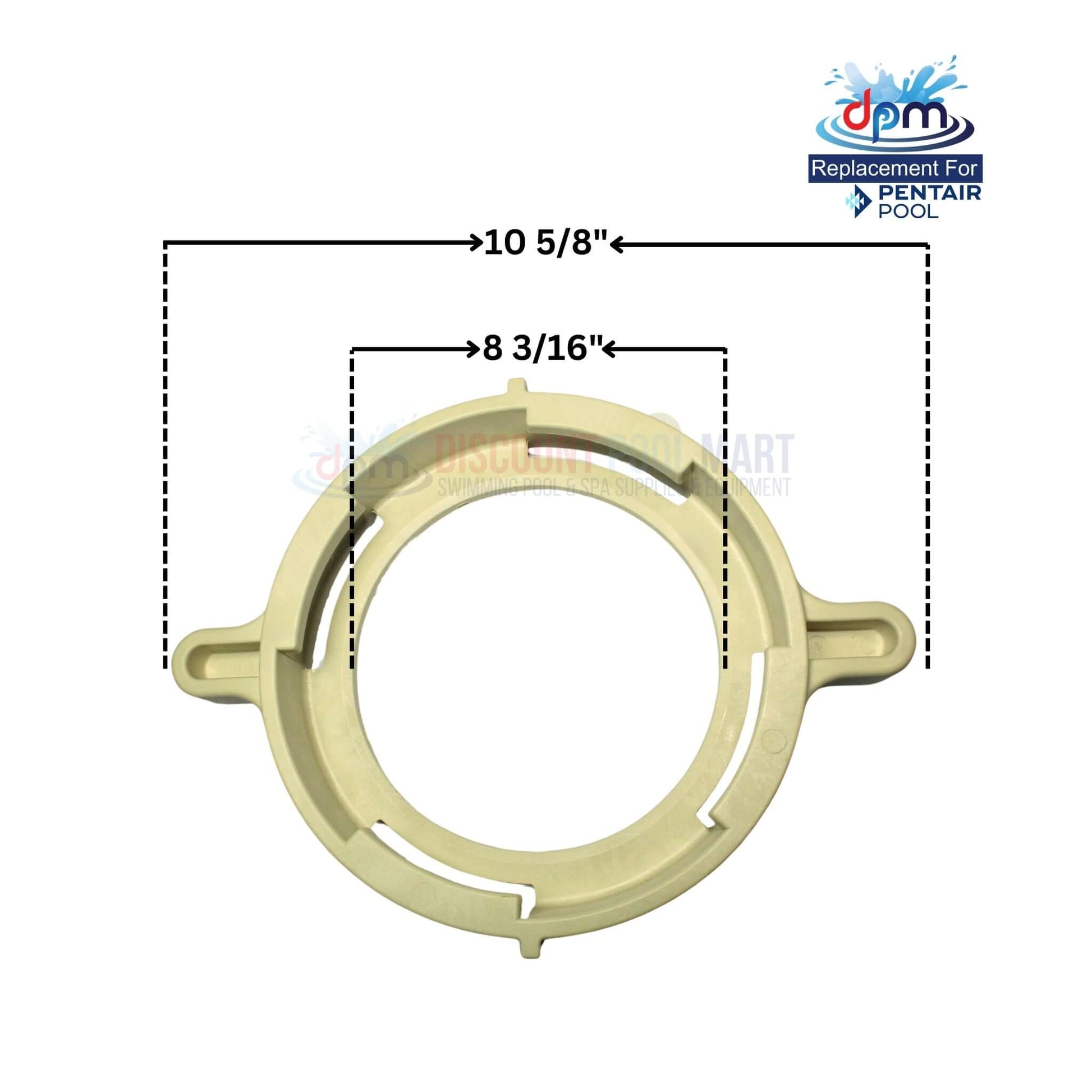 PC&G Lid Clamp Locking Ring for Pentair Pumps | Almond color | Size 10 5/8" x 8 3/16" | Discount Pool Mart DPM
