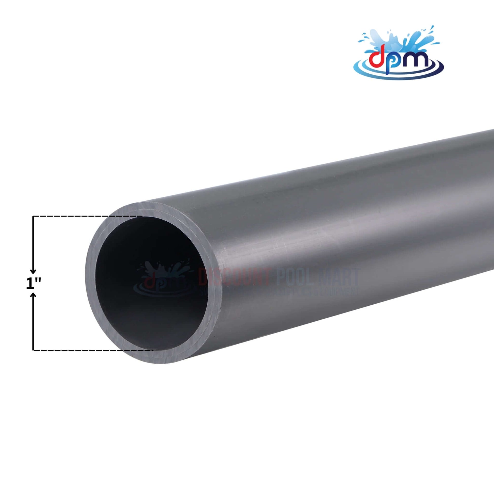 PVC Electrical Conduit Pipe Schedule 80 1-inch diameter gray pipe by Discount Pool Mart DPM for durable installations.