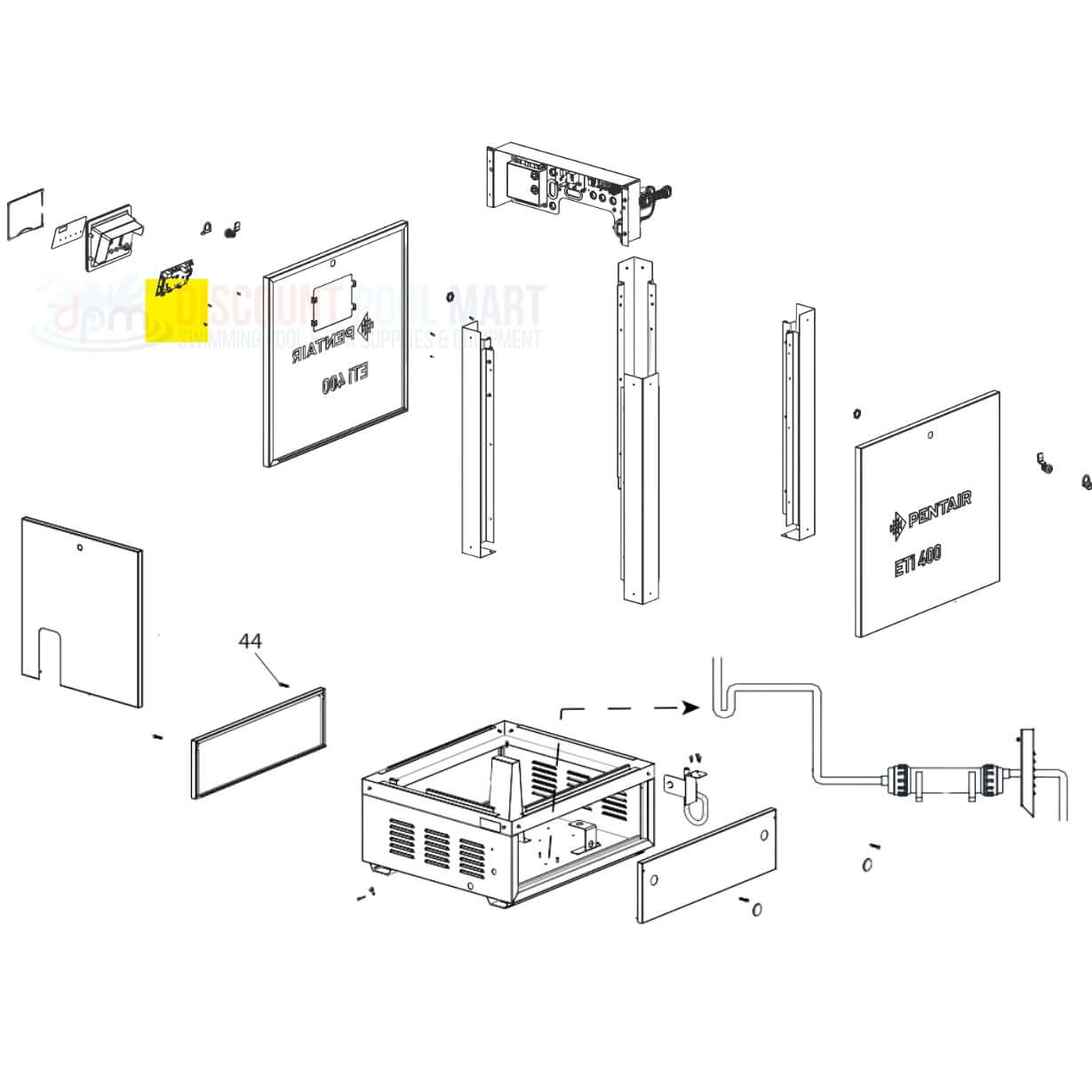Pentair Control Board ETI 400 Gas Pool Heater 475975 parts diagram by Discount Pool Mart DPM, OEM specifications.