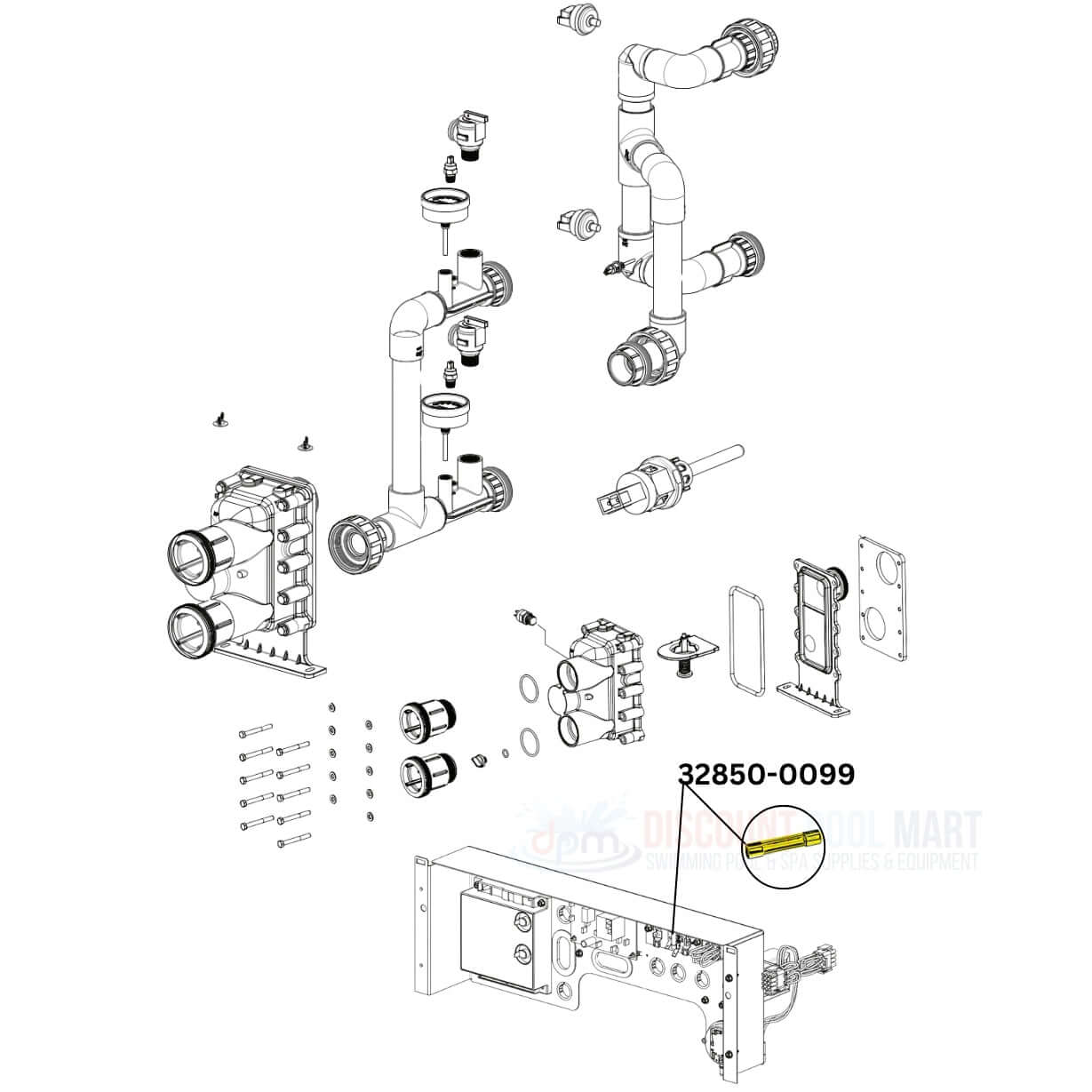 Pentair Fireman's Switch Fuse 1.25 Amp 32850-0099 diagram for MasterTemp Sta-Rite gas heaters | Discount Pool Mart DPM
