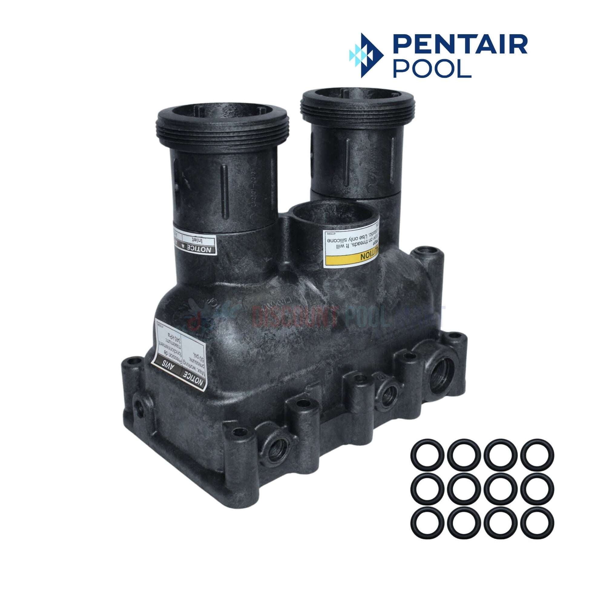 Pentair Manifold Body Kit 77707-0206 for Max-E-Therm heaters at Discount Pool Mart DPM with O-rings included.