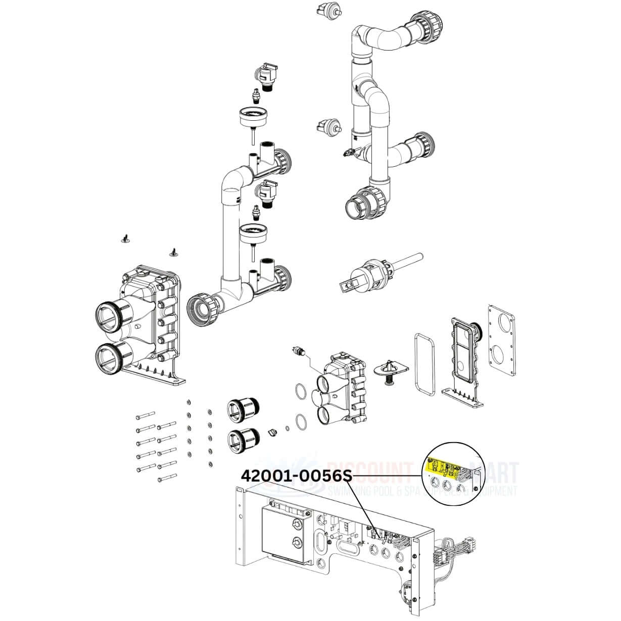 Pentair Terminal Board Assembly 42001-0056S for MasterTemp and Max-E-Therm, Discount Pool Mart DPM