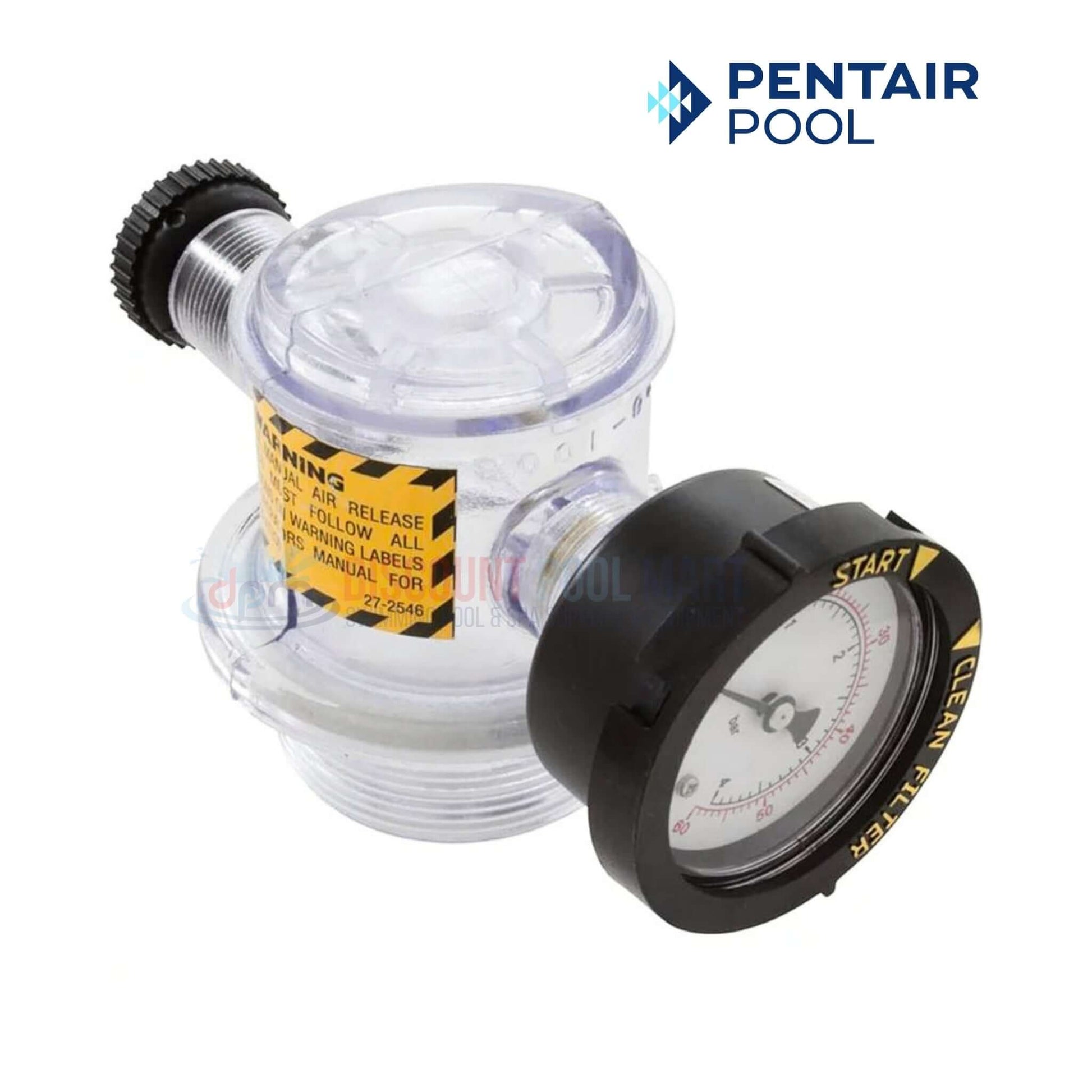 Pentair Pool air relief valve with PSI gauge for Triton filters from Discount Pool Mart DPM, ensuring optimal performance.