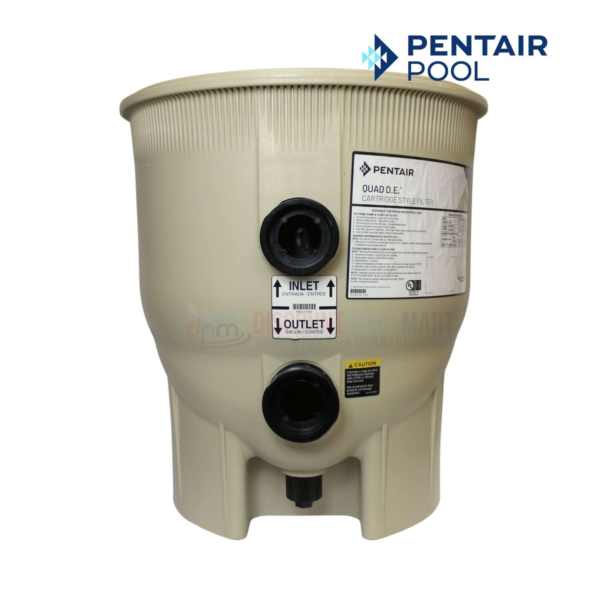 Pentair Bottom Tank Assembly for Quad DE Pool Filter | 195999 from Discount Pool Mart DPM, durable and efficient filtration.