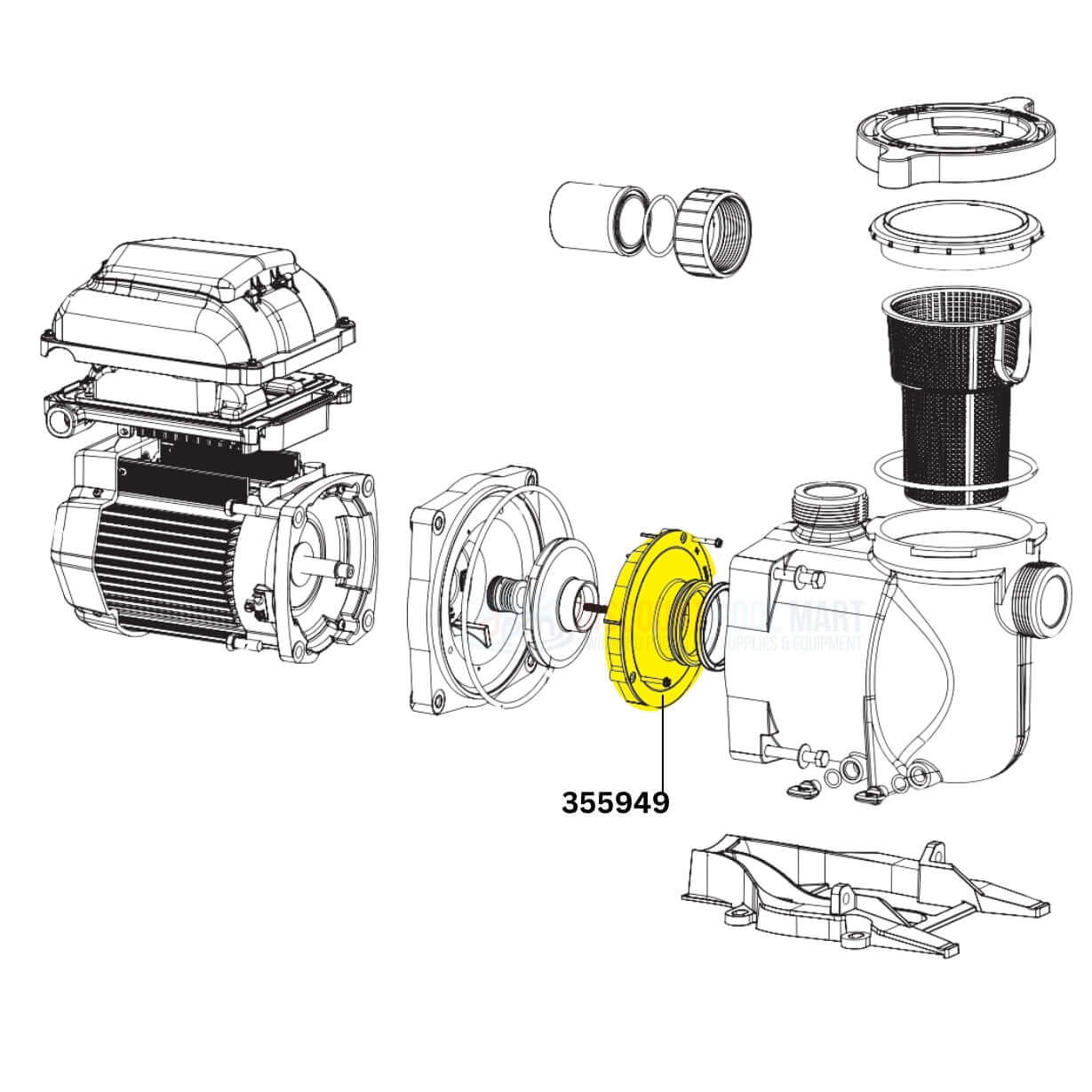 Pentair Diffuser for SuperFlo VST Pumps 355949 schematic, available at Discount Pool Mart DPM.
