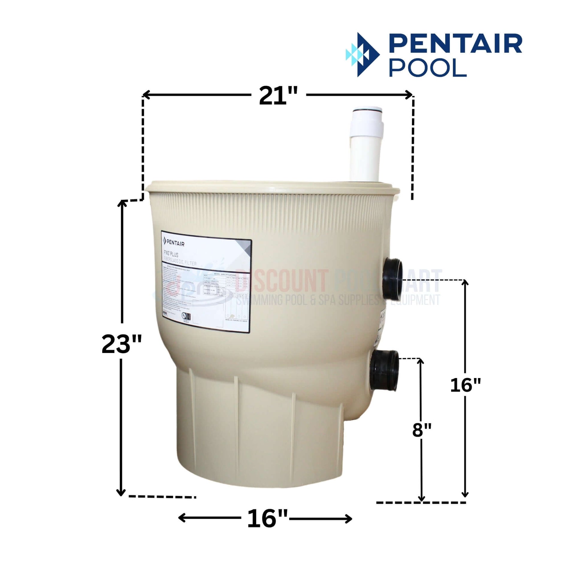 Pentair FNS Plus Tank Bottom Assembly dimensions 21x23x16 inches for pool filtration from Discount Pool Mart DPM.