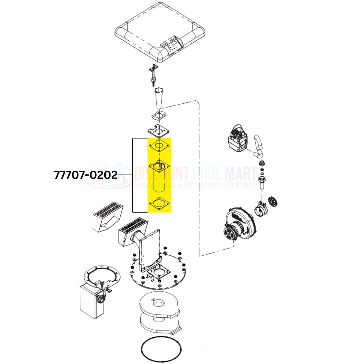 Pentair Flameholder Kit 77707-0202 diagram for Max-E-Therm and MasterTemp heaters by Discount Pool Mart DPM.